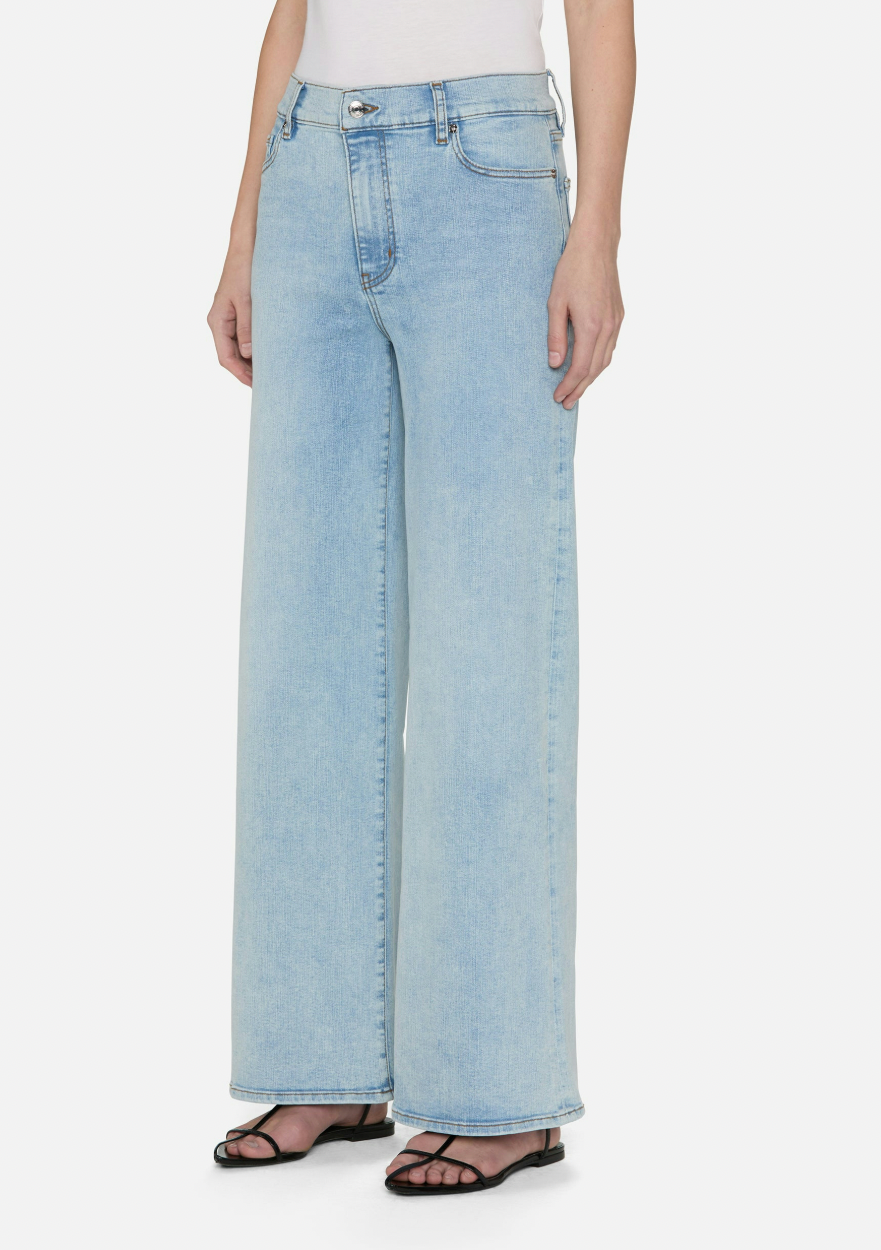FRAME Le Slim Palazzo High Rise Wide Leg Pants - Women's Fashion Stretch Trousers for Work, Office & Casual Wear