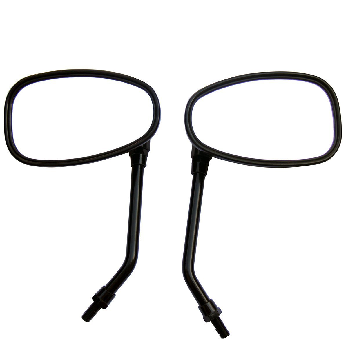 Black Oval Rear View Mirrors for 2007 Yamaha V Star 1300 XVS1300A - Durable Motorcycle Side Mirrors for Enhanced Safety & Style - Perfect for Cruising, Commuting & Highway Riding