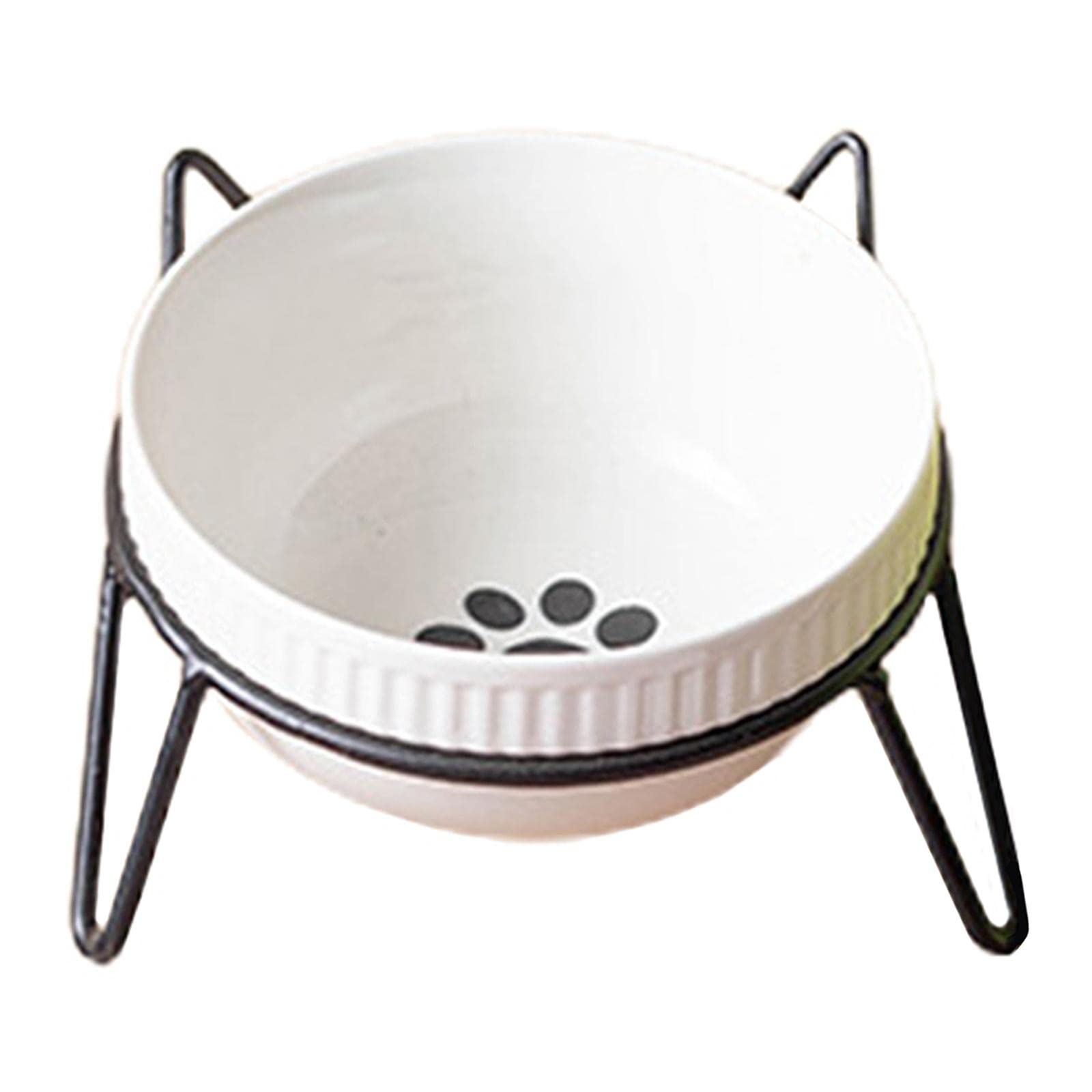 Premium Iron Pet Bowl Stand Holder - Single Feeder for Dogs & Cats - Durable Black Food Bowl for Mealtime & Feeding Station Use
