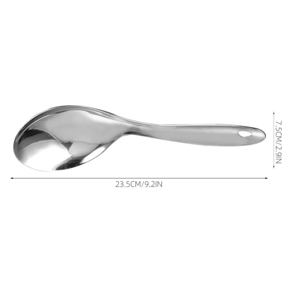 Premium 3-Piece Stainless Steel Rice Scoop Set - Durable Serving Spoons for Rice Cooker, Soup & Grains - Silver Kitchen Utensils - Perfect for Meal Prep, Serving Dishes & Asian Cuisine
