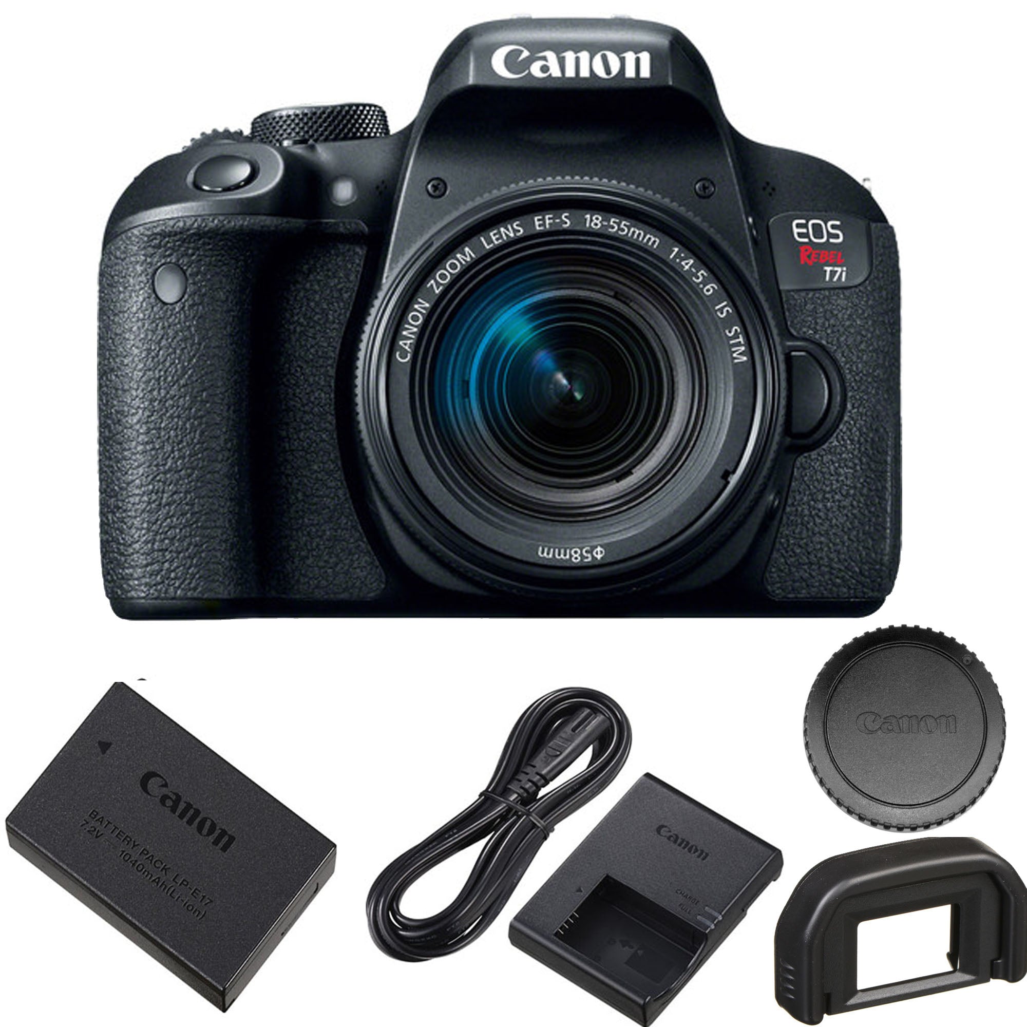Canon EOS Rebel T7i/800D DSLR Camera with 18-55mm Lens Kit - Professional Photography for Beginners, Travel & Portrait Shooting (USA Version)