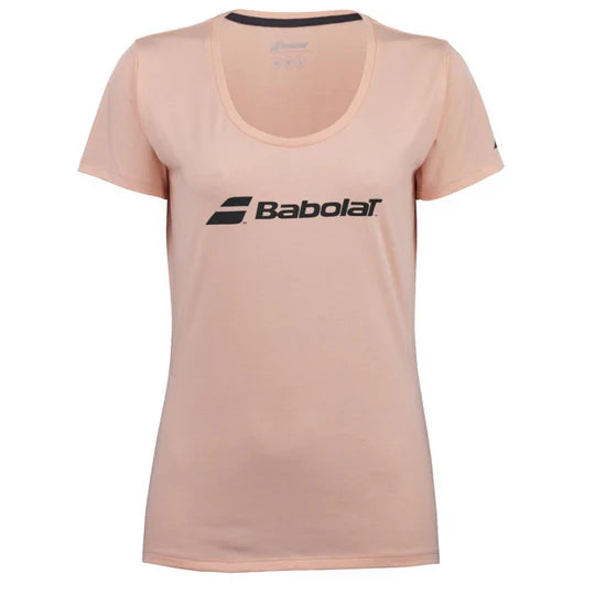 Babolat Women's Exercise T-Shirt 5062 - Breathable & Comfortable Workout Top in Tropical Peach for Tennis, Gym & Yoga