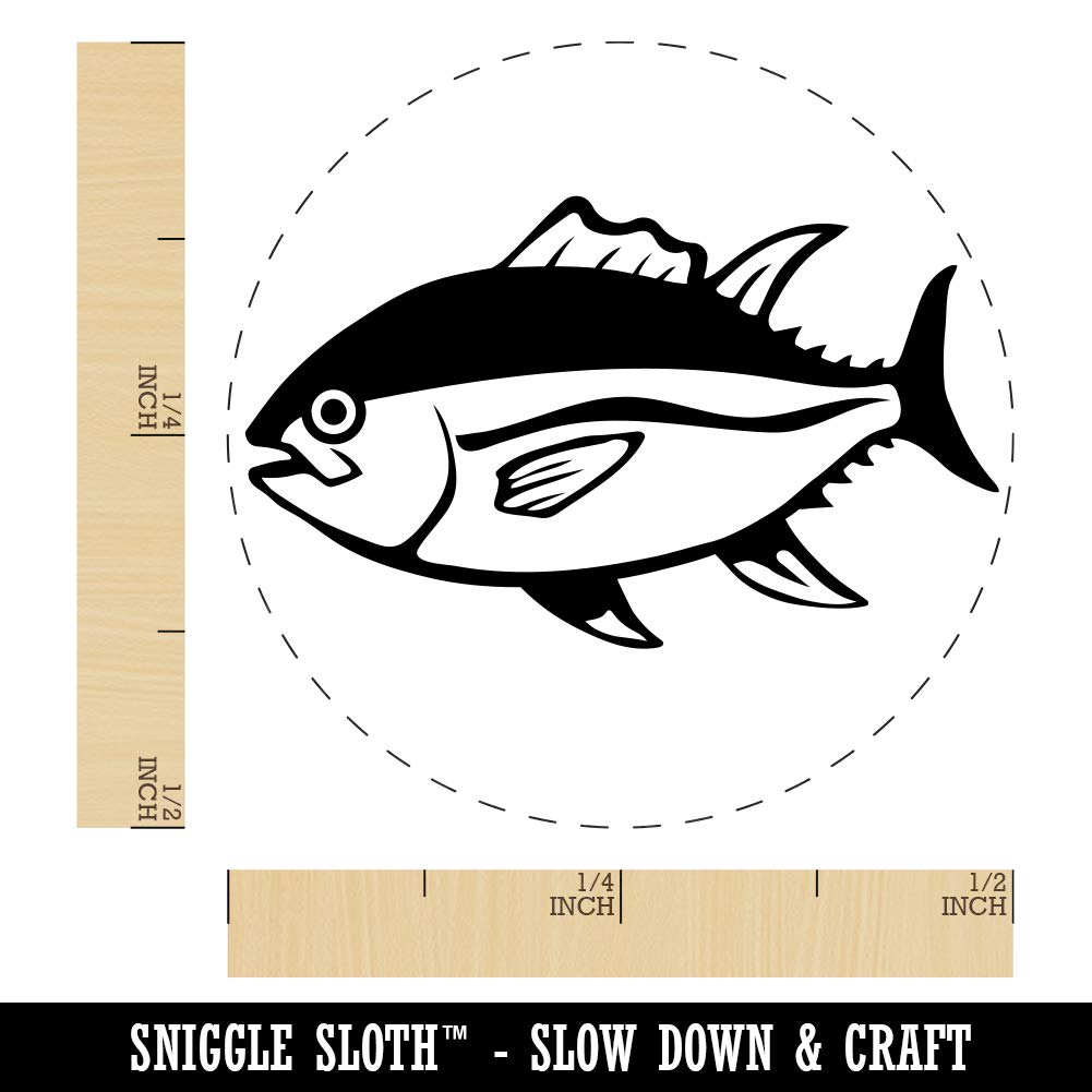 Bluefin Tuna Fish Rubber Stamp - 1/2 Inch Mini Stamp for DIY Scrapbooking, Journaling, Card Making & Planner Decoration - Perfect for Crafters & Stationery Lovers