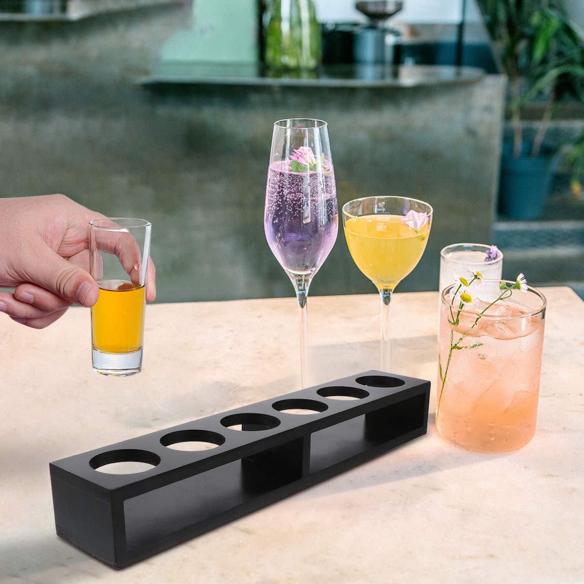 Wooden Cup Holder Organizer - Wine Glass Rack & Kitchen Storage Shelf for Cups, Mugs, and Stemware | Perfect for Kitchen, Bar, and Dining Room Organization