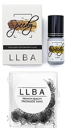Premium Handmade Volume Eyelash Extensions & Black Lash Glue Kit - Fast Drying (0.5-1.5 sec), Long Lasting & Easy to Apply - Perfect for Professional Salon Use, Bridal Makeup & Daily Beauty Enhancement