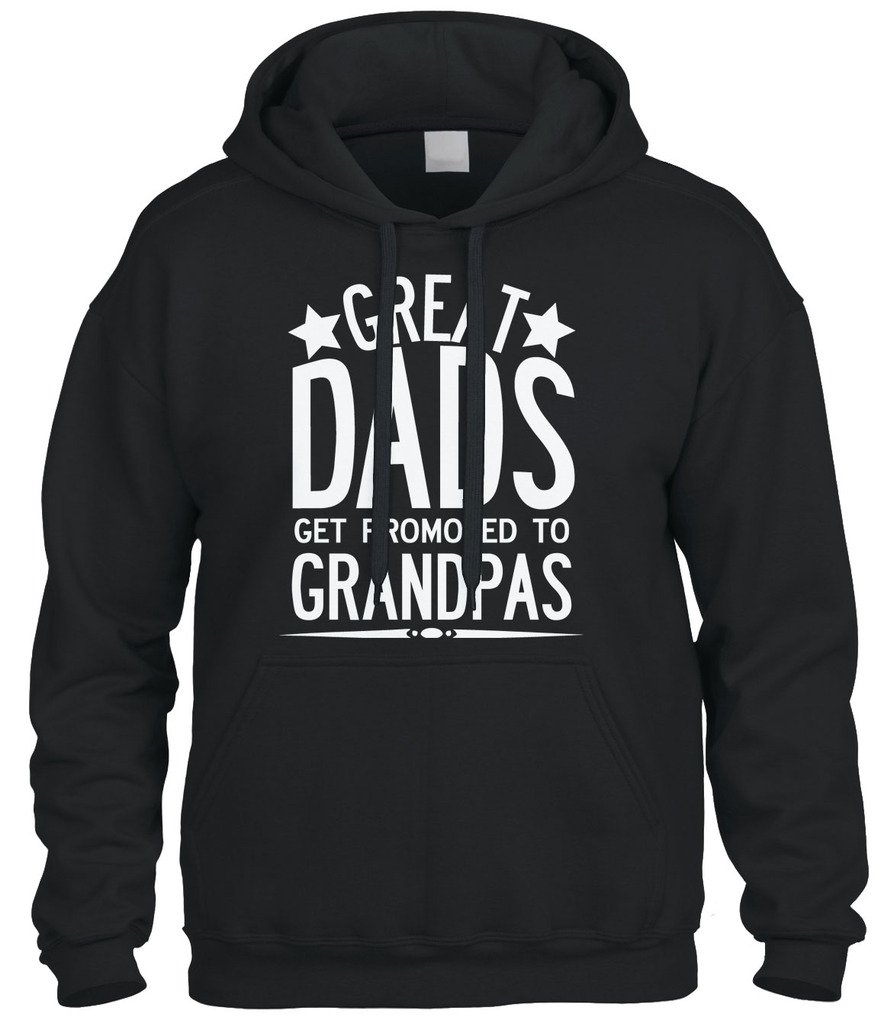 Cybertela Great Dads Get Promoted to Grandpas Sweatshirt - Comfortable Cotton Hoodie for Men - Perfect Gift for Father's Day, Birthday & Family Reunions