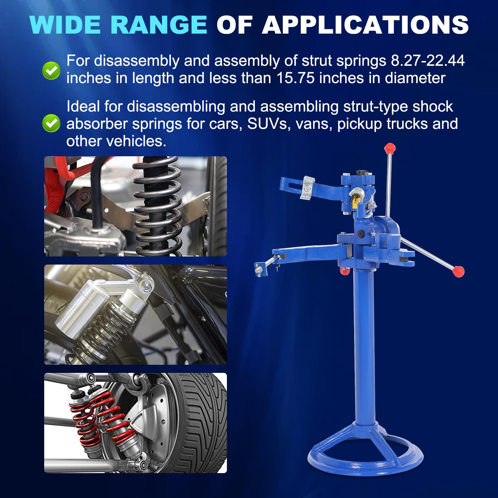 2200 lb Heavy Duty Strut Spring Compressor Tool - Professional Auto Spring Compressor for Cars, Trucks & SUVs - Hand Operated Vehicle Spring Removal Tool (Fits 8.27