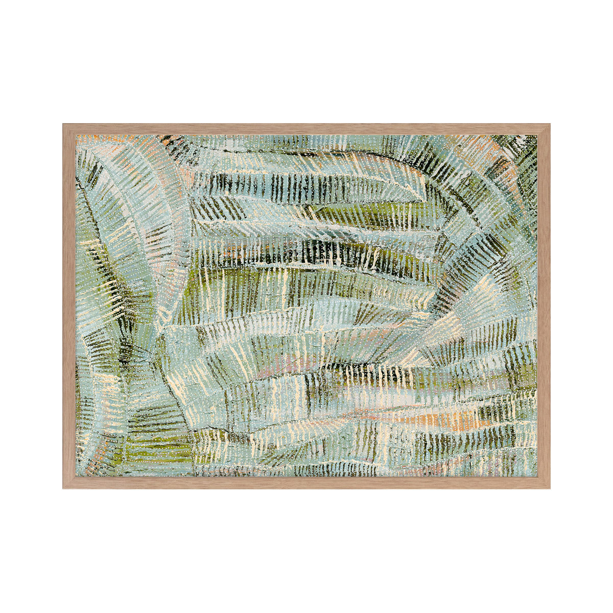 Dhala Bu Nya Green Landscape Art Print - Modern Nature Wall Decor for Living Room, Bedroom & Office - Framed Canvas Painting for Home & Office Decor