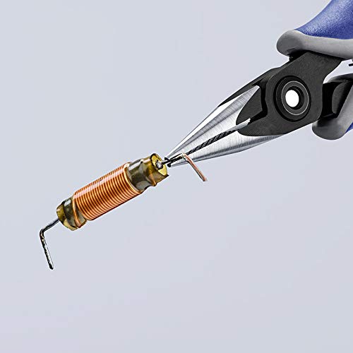 KNIPEX Electronics Pliers - Half Round Tip Precision Pliers with Cross-Hatched Grips for Electronics Repair, Jewelry Making & Crafting | Professional Wire Cutting & Bending Tool