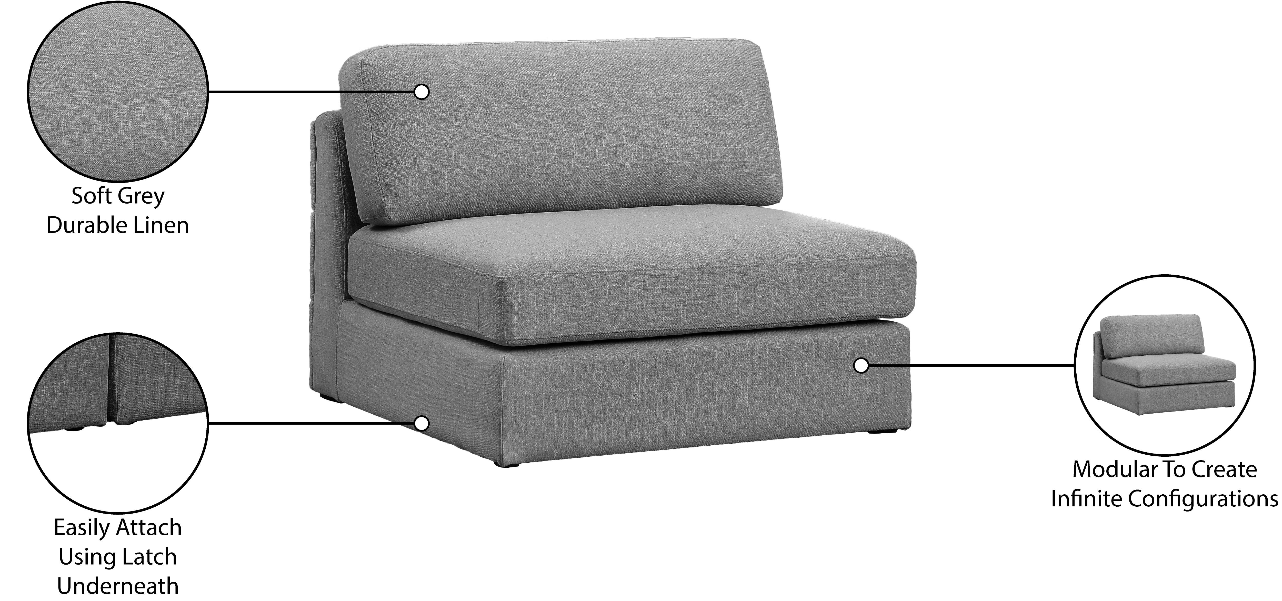 Beckham Durable Linen Textured Fabric Armless Chair - Modern Home Office & Living Room Accent Furniture for Relaxing & Decor
