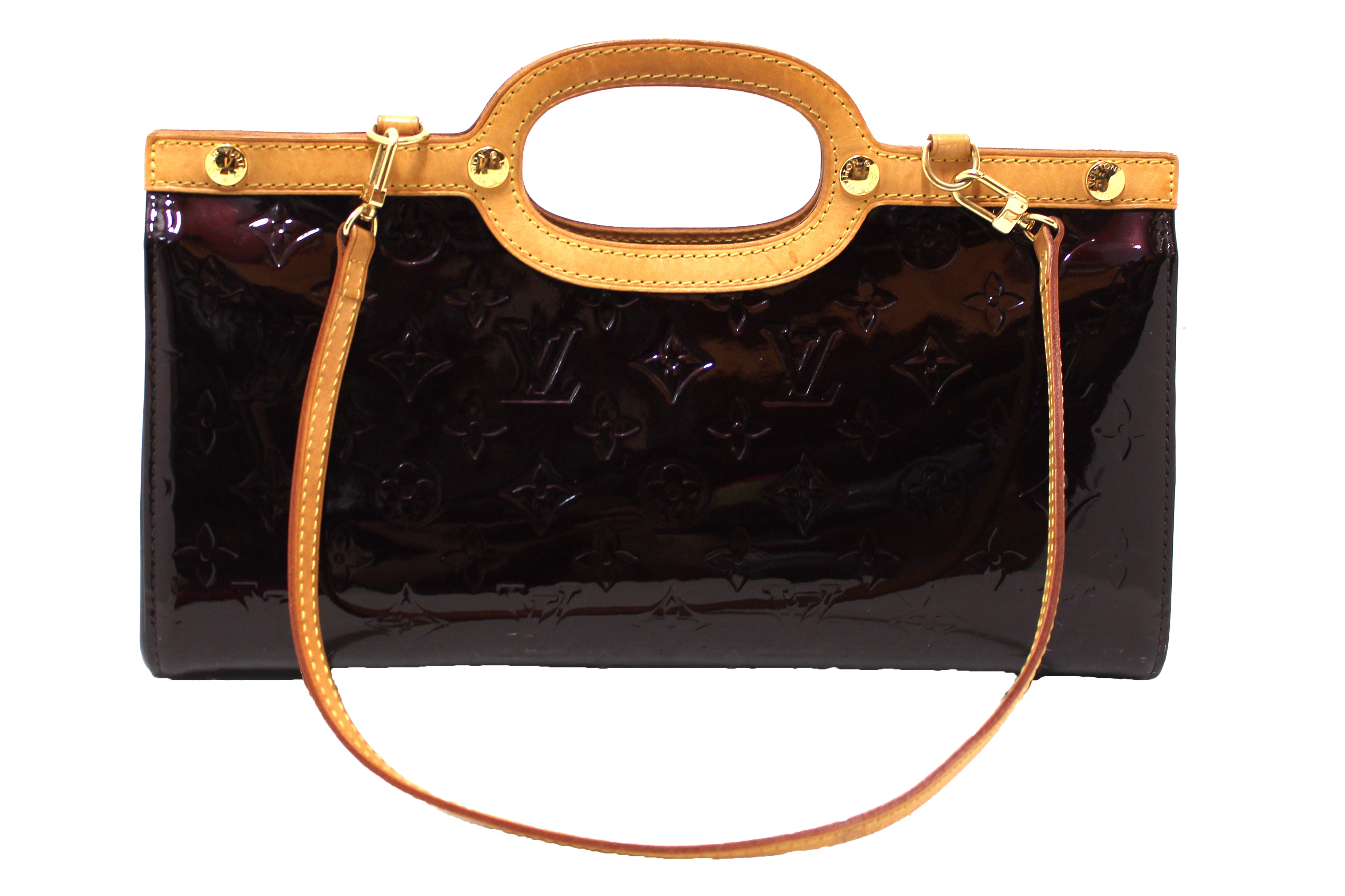 Authentic Louis Vuitton Amarante Monogram Vernis Leather Roxbury Drive Handbag for Women | Luxury Designer Shoulder Bag | Perfect for Work, Travel & Evening Events