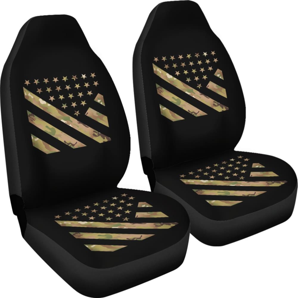 Premium Green American Flag Stars & Stripes Car Seat Covers - Durable & Stylish for Cars, Trucks & SUVs - Perfect for Patriotic Decor, 4th of July & Everyday Use