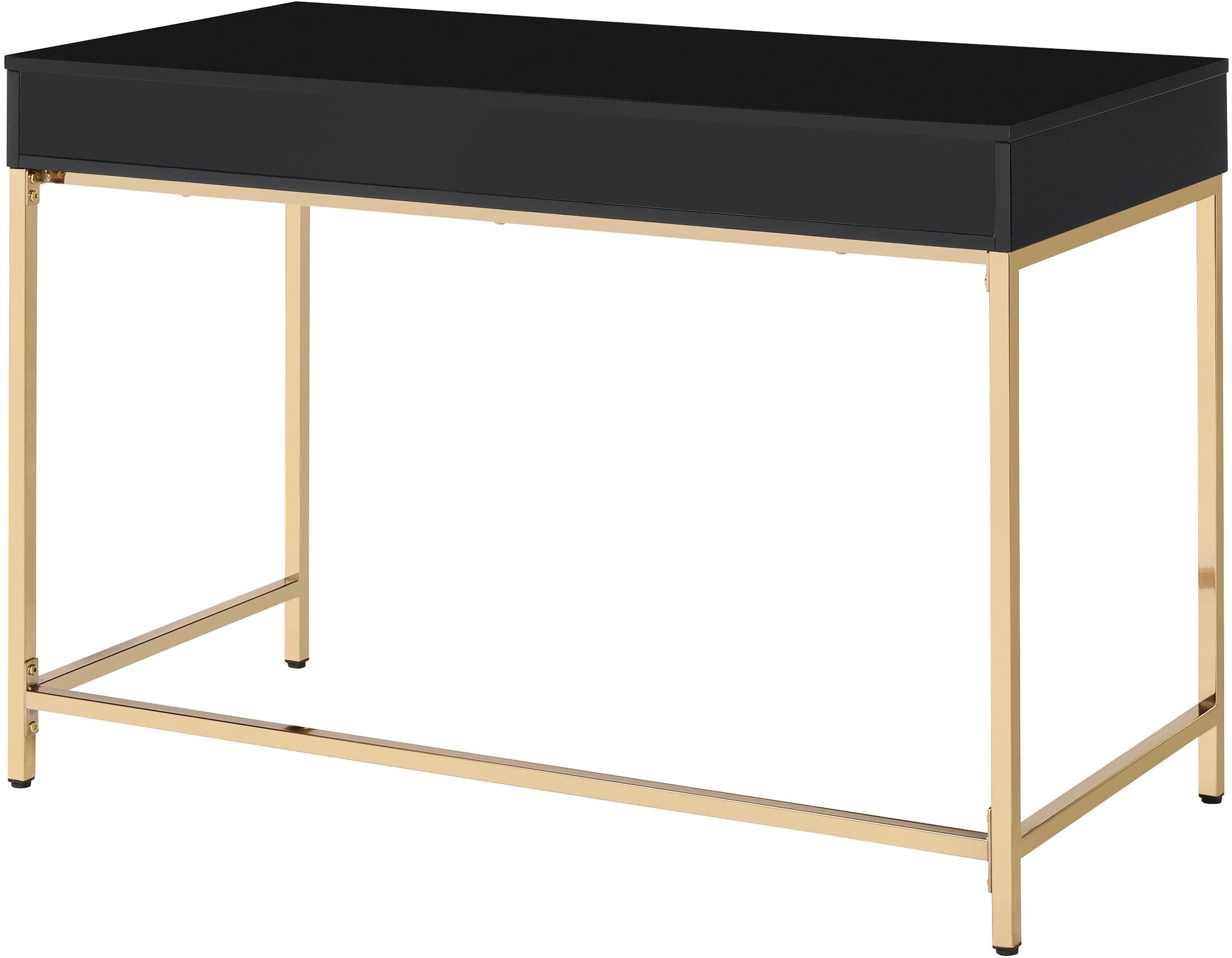 Office Star Alios Black Desk [ALS43] - Modern Home Office Desk with Durable Steel Frame, Ergonomic Design for Work & Study, Perfect for Small Spaces & Apartments