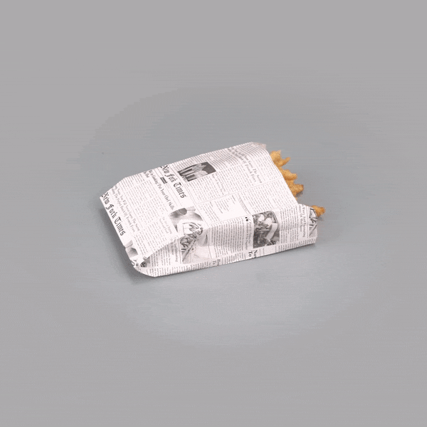 Eco-Friendly Newsprint Paper French Fry & Snack Bags - 4.25