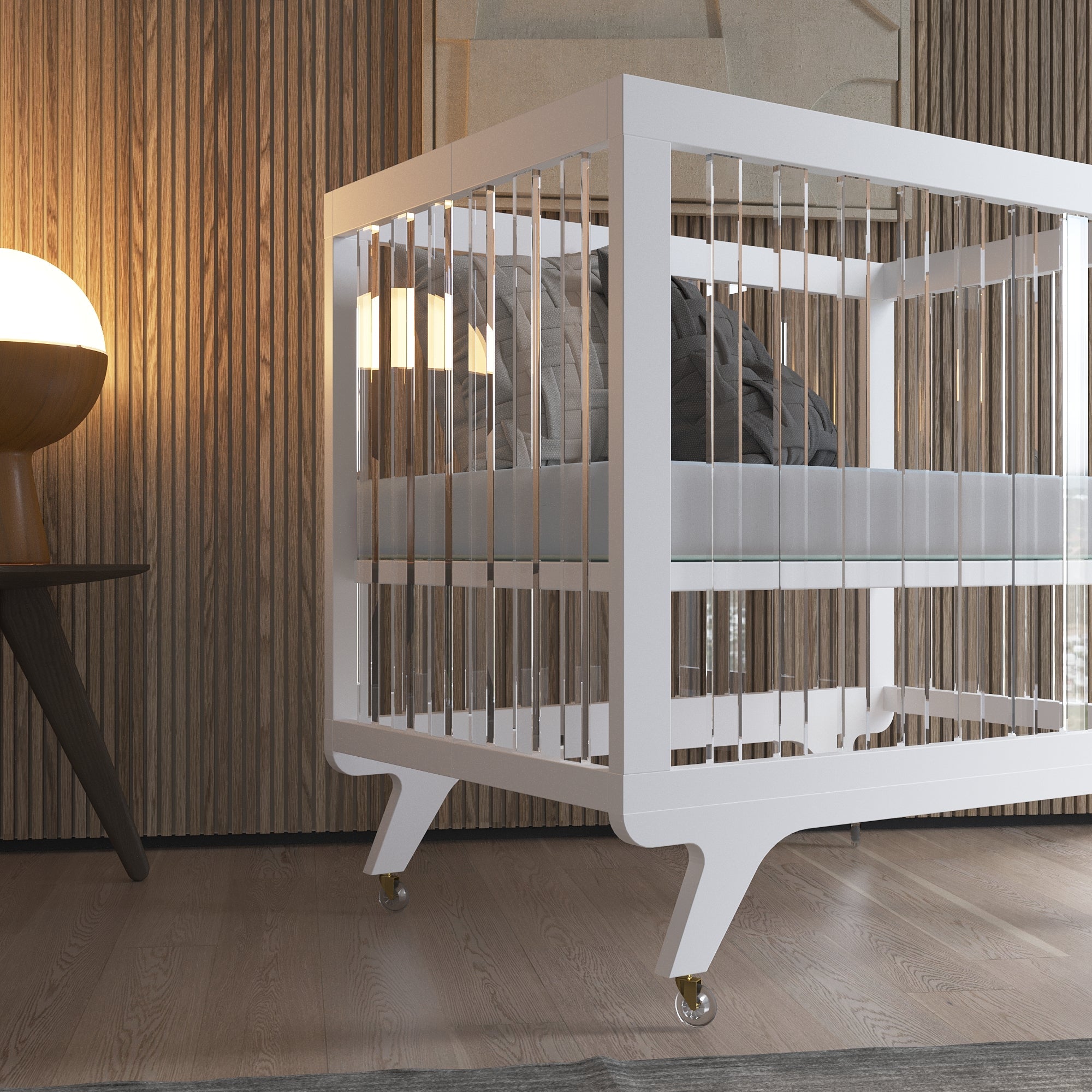 Melo Caress V Leg Portable Crib - Lightweight Travel Baby Bed for Home, Nursery & On-The-Go | Foldable Compact Design with Breathable Mesh Sides