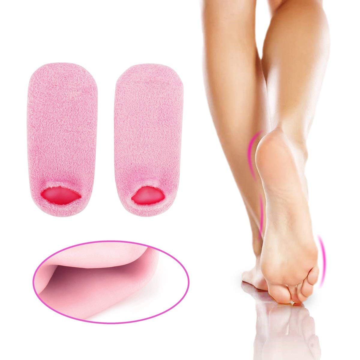 2 Pairs Ultra Soft Moisturizing Heel Socks & 1 Pair Moisturizing Socks Gloves Set for Cracked Heels - Perfect for Overnight Foot Care, Winter Dry Skin Relief & Spa Treatment at Home