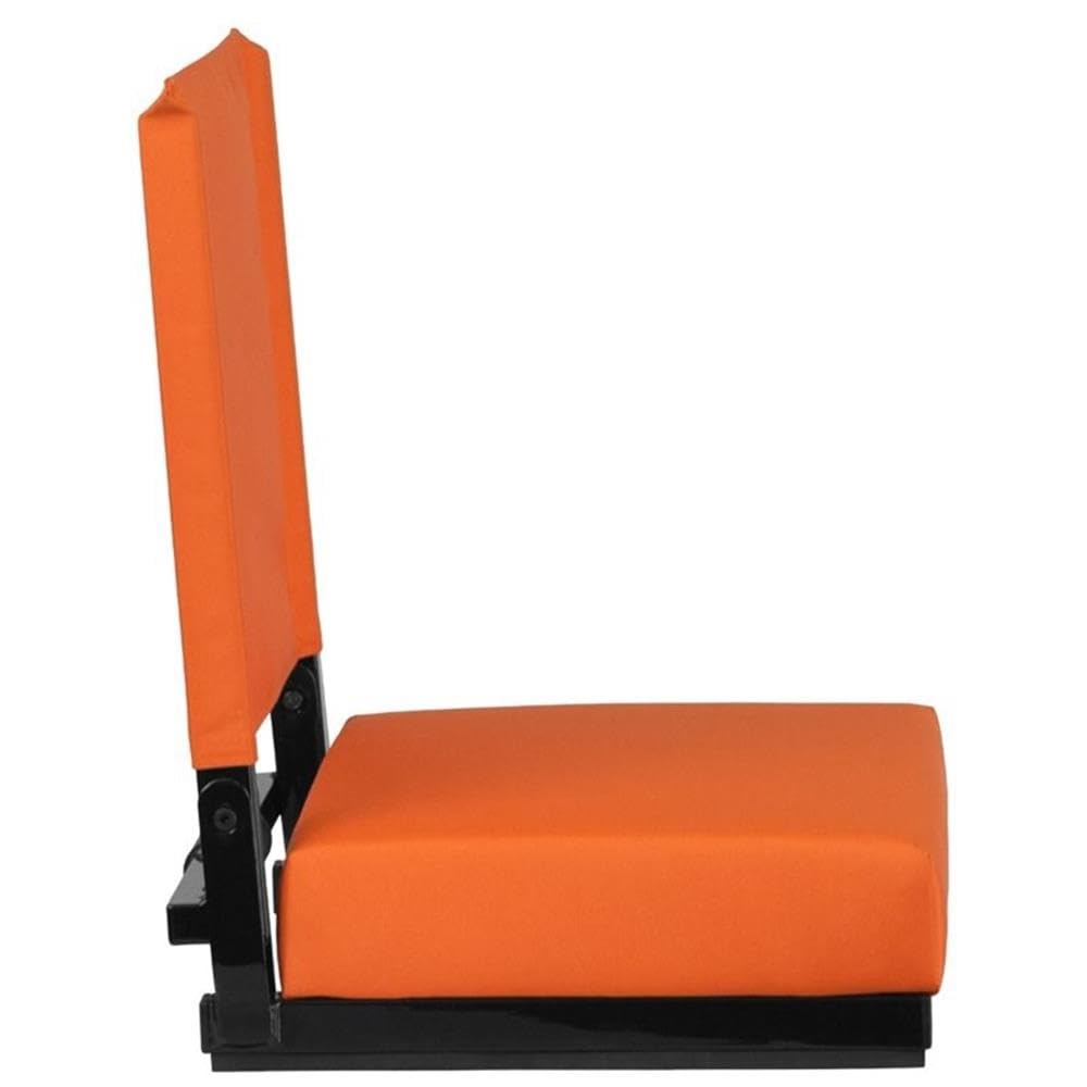 Flash Furniture Grandstand Portable Folding Stadium Seat - Padded Bleacher & Bench Chair with Carrying Handle, 500 lb Capacity, Orange - Perfect for Sporting Events, Concerts & Outdoor Activities