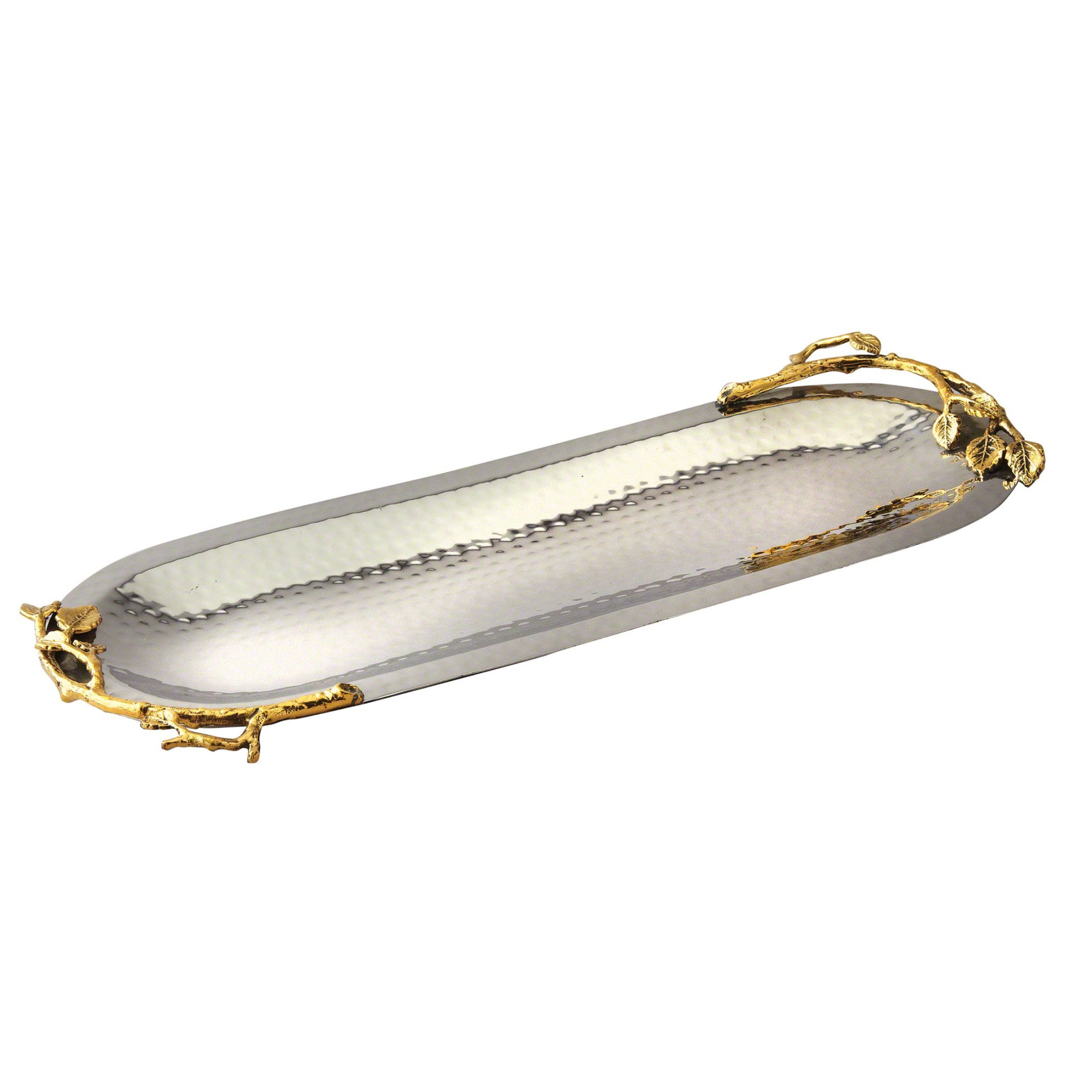 Gilt Leaf Oval Dish - Elegant Serving for Dining & Decor