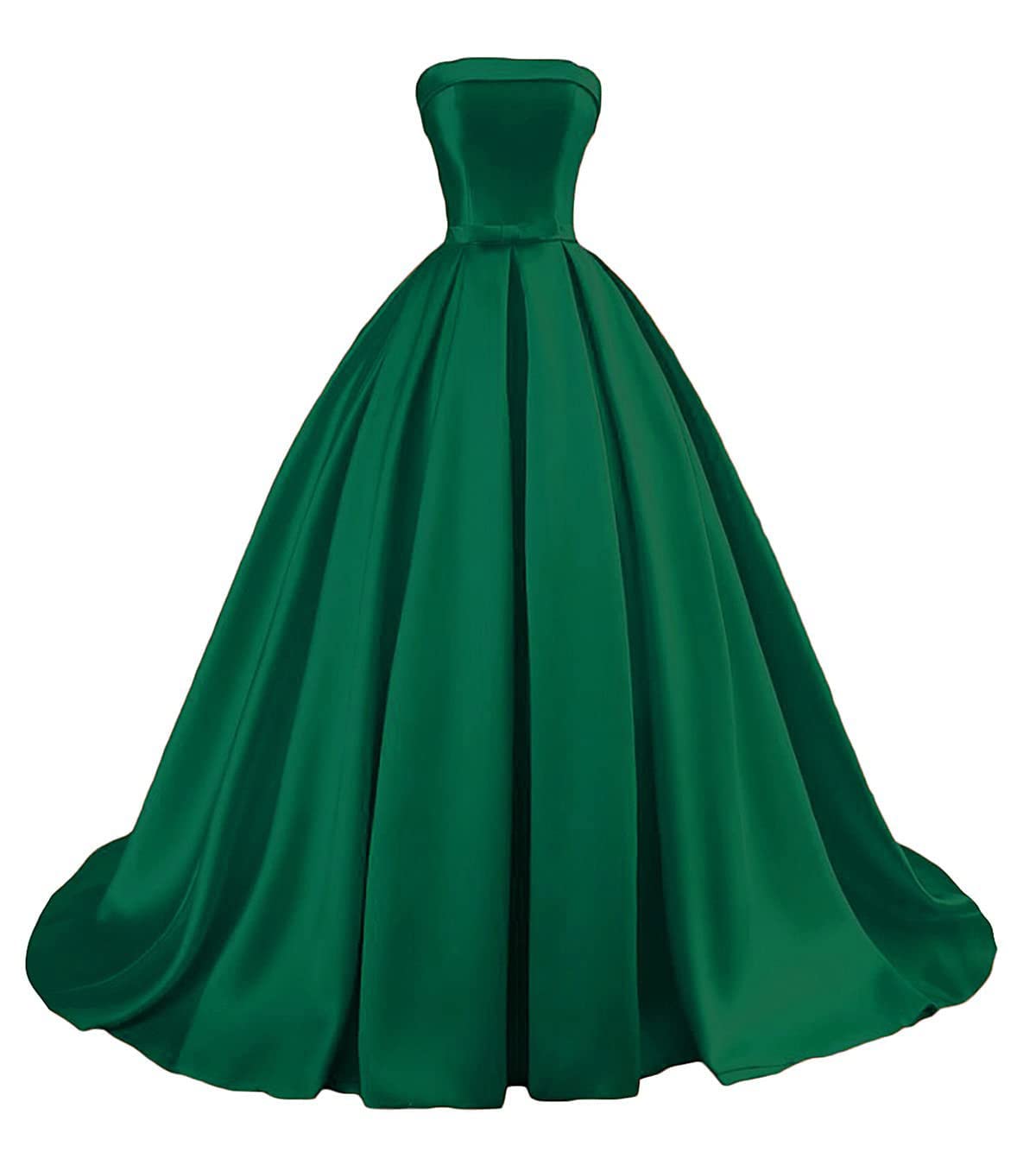 Elegant ROOALOSLEE Women's Strapless Ball Gown Satin Prom Dress - Long Formal Evening Gown for Homecoming, Wedding, and Black Tie Events