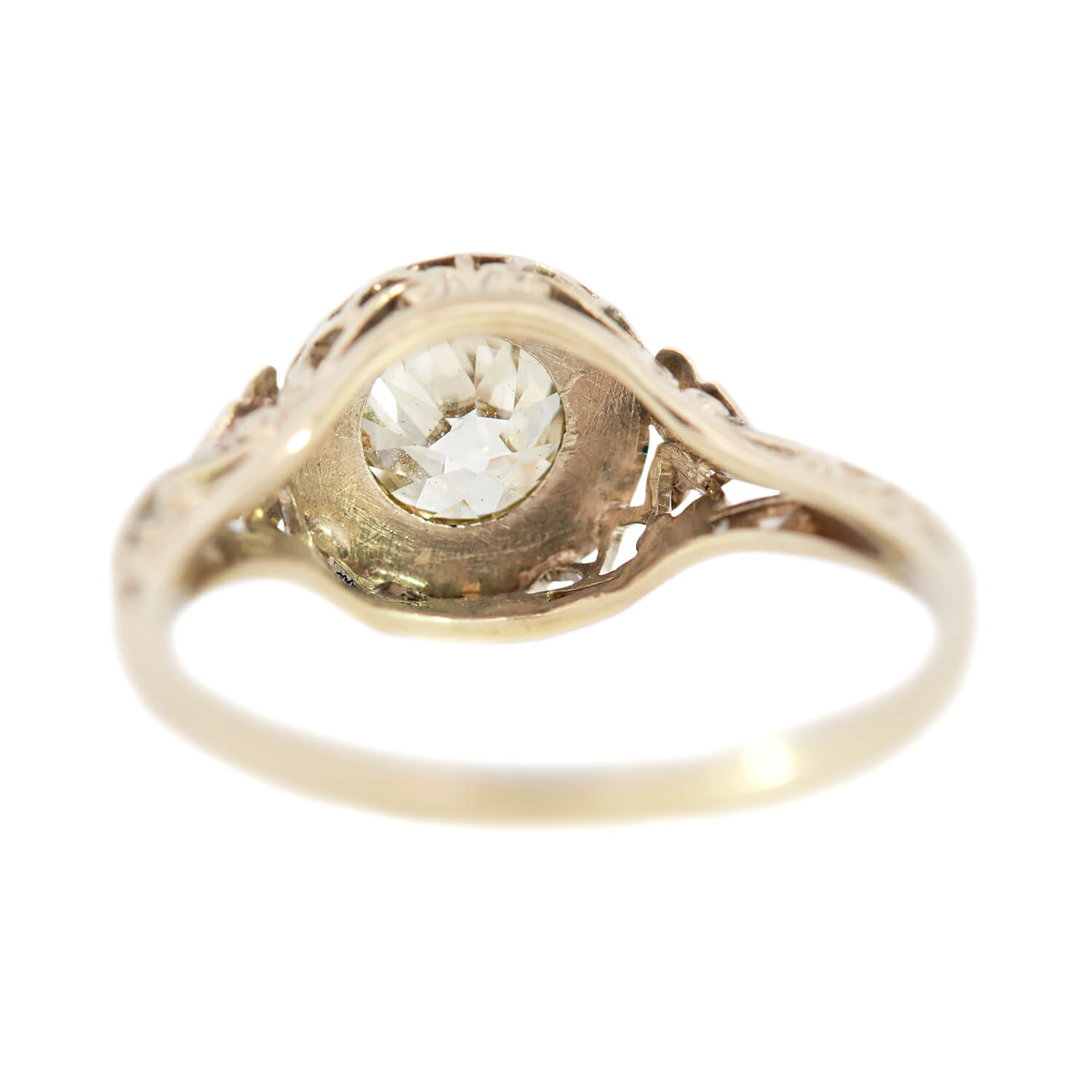 Art Deco 14K Yellow Gold Diamond Engagement Ring 1.11 Carat - Vintage Inspired Wedding Band for Proposal, Anniversary & Special Occasions