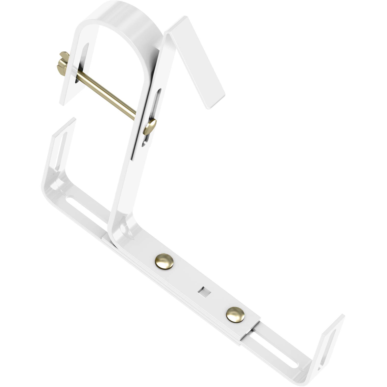 Poetic Emsa 508709 White Window Box Railing Brackets - Heavy Duty Plant Box Mounting Hardware for Balcony, Deck & Outdoor Garden Decor
