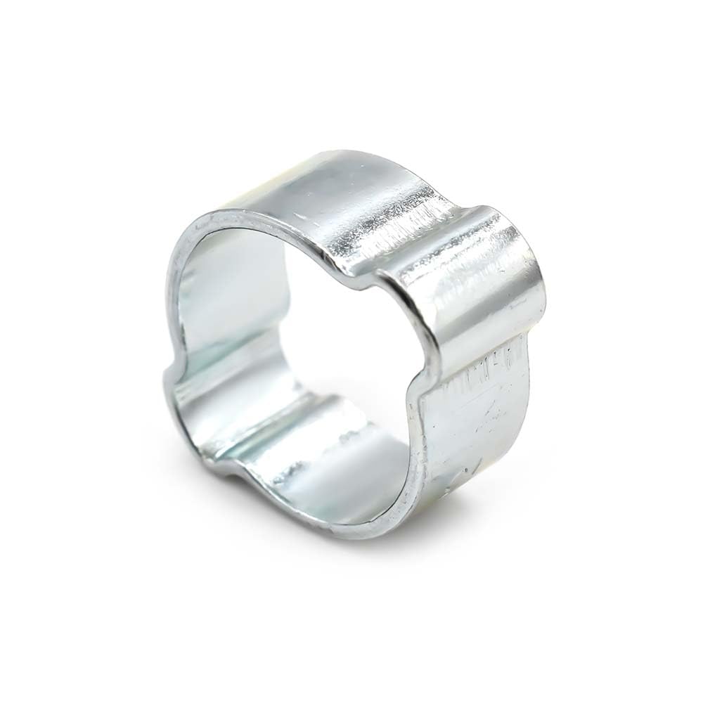 Interstate Pneumatics H615 Double Ear Steel Hose Clamp - Zinc Plated 13-15mm (50 Pack) - Ideal for Automotive, Plumbing, and Industrial Applications