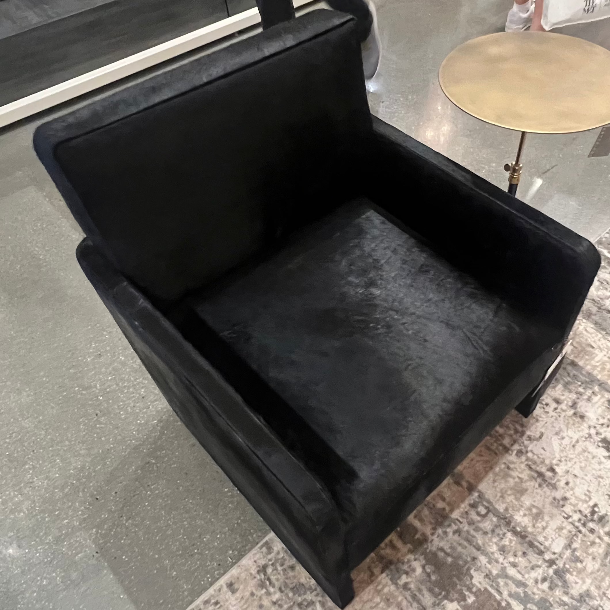 Luxury Black Hair on Hide Devine Lounge Chair - Modern Leather Accent Chair for Living Room, Office & Lounge Decor