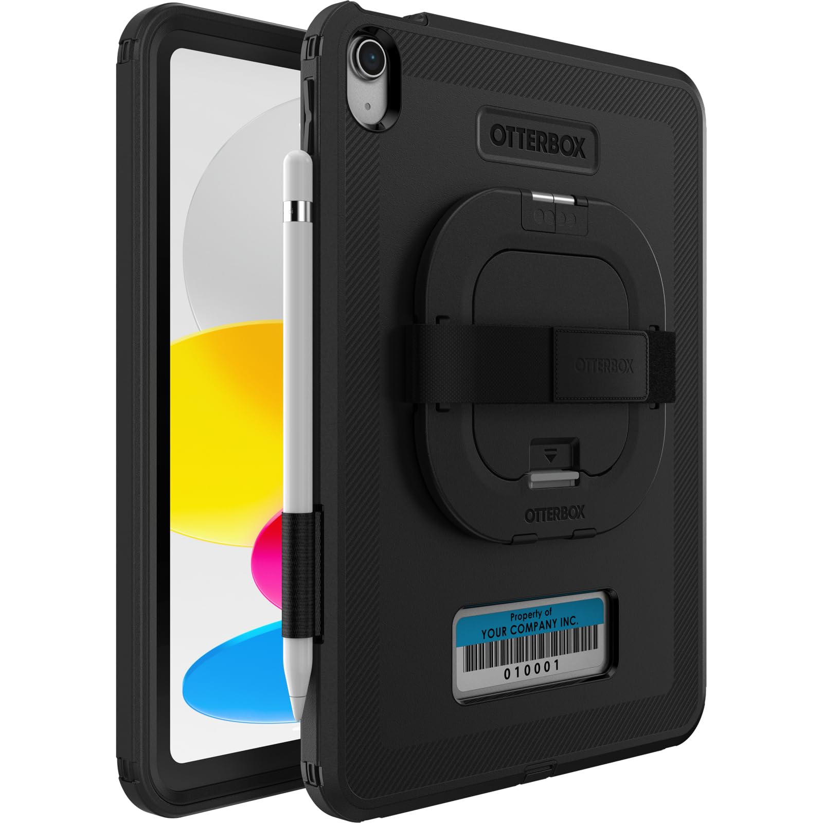 OtterBox Defender Series Rugged Case for iPad 10th Generation (2022 Model Only) - Black | Heavy Duty Protection with Kickstand & Hand Strap | Shockproof, Port Covers & Built-in Stand | Perfect for Construction, Warehouse & Outdoor Use