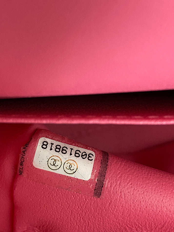 Chanel 2021 Small Pink Caviar Leather Double Classic Flap Bag with Gold Hardware - Luxury Designer Handbag for Women, Perfect for Parties, Weddings & Everyday Elegance