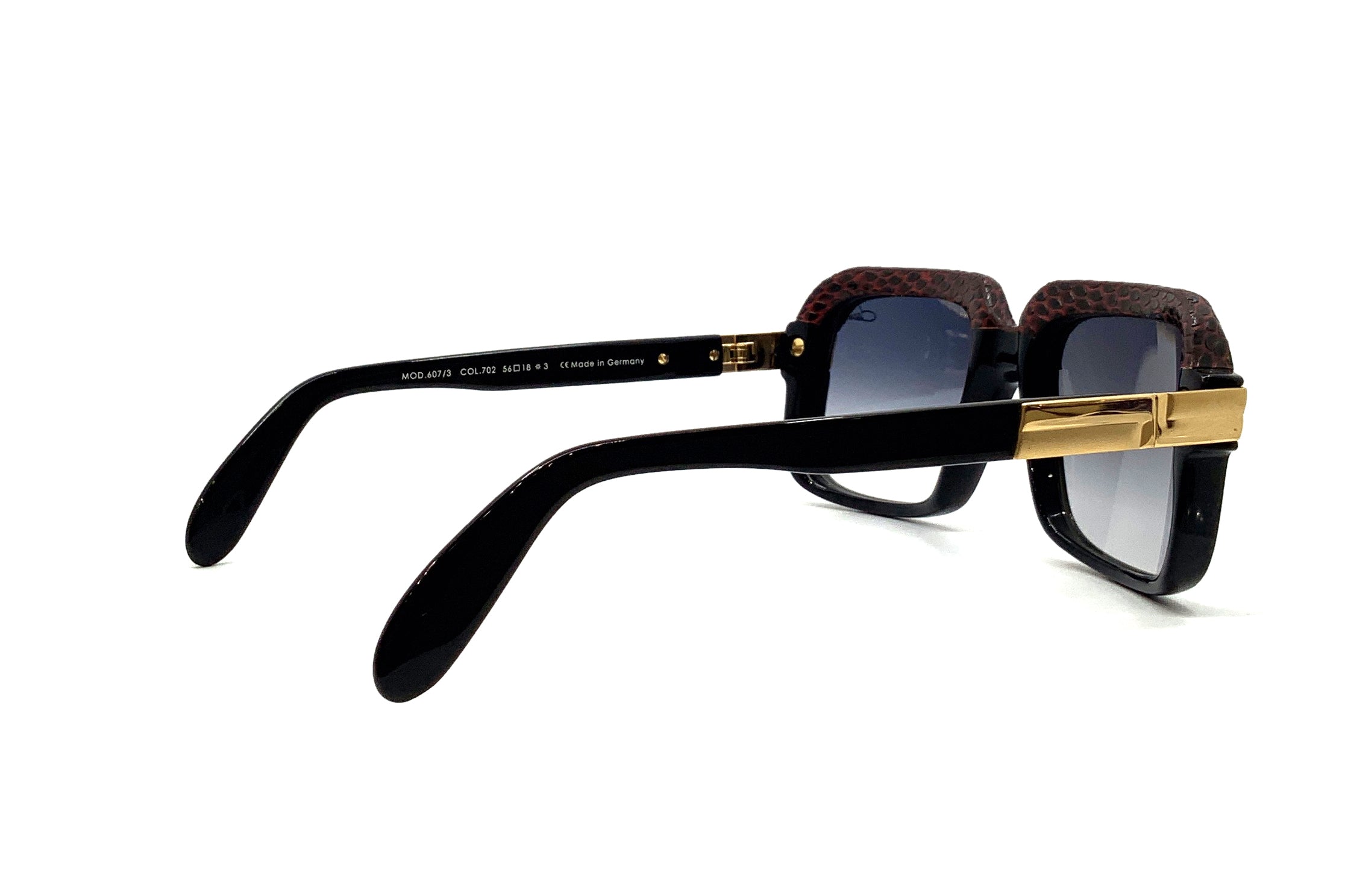 Cazal 607/3 Sunglasses - Classic Black & Red Frame for Men & Women | Retro Aviator Style, UV Protection | Perfect for Outdoor Activities, Driving, and Fashion Statements