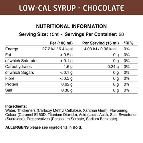 Fit Cuisine Low Calorie Chocolate Syrup - 425ml | Sugar-Free, Keto-Friendly | Perfect for Pancakes, Waffles & Desserts