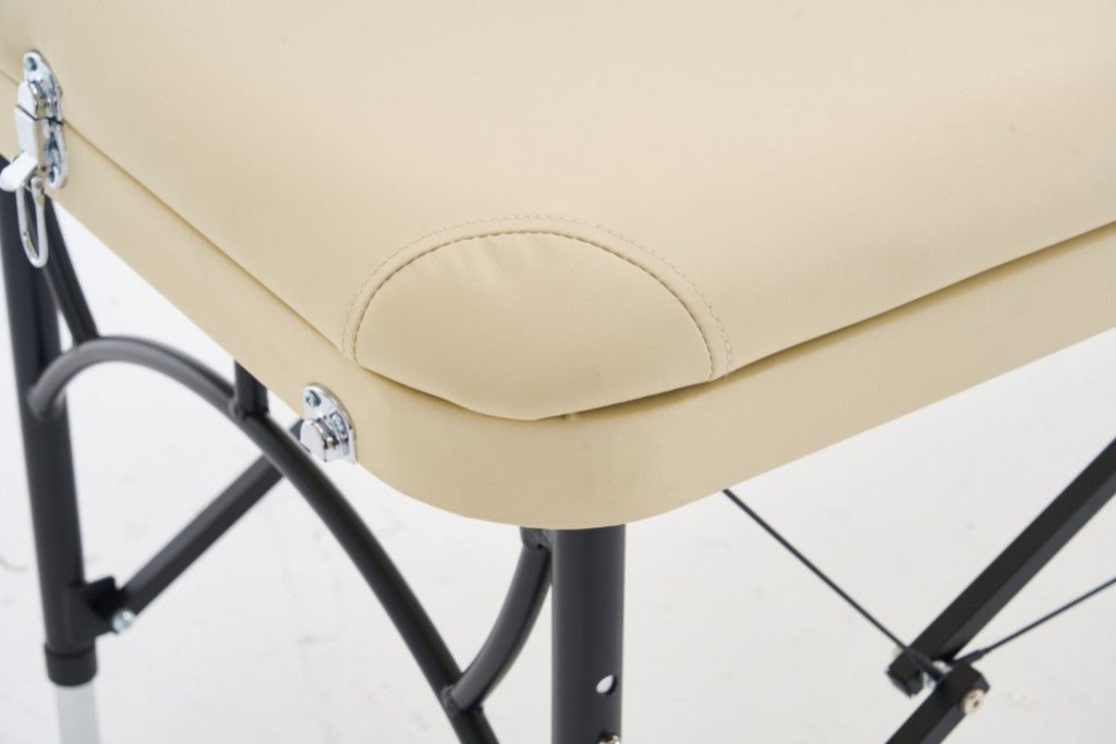 Greenlife Master 3-Section 5 Aluminum Portable Massage Table - Lightweight & Durable for Professional Therapists - Black/Cream (MTA132) - Perfect for Home Spa, Chiropractic Clinics & Mobile Massage Services