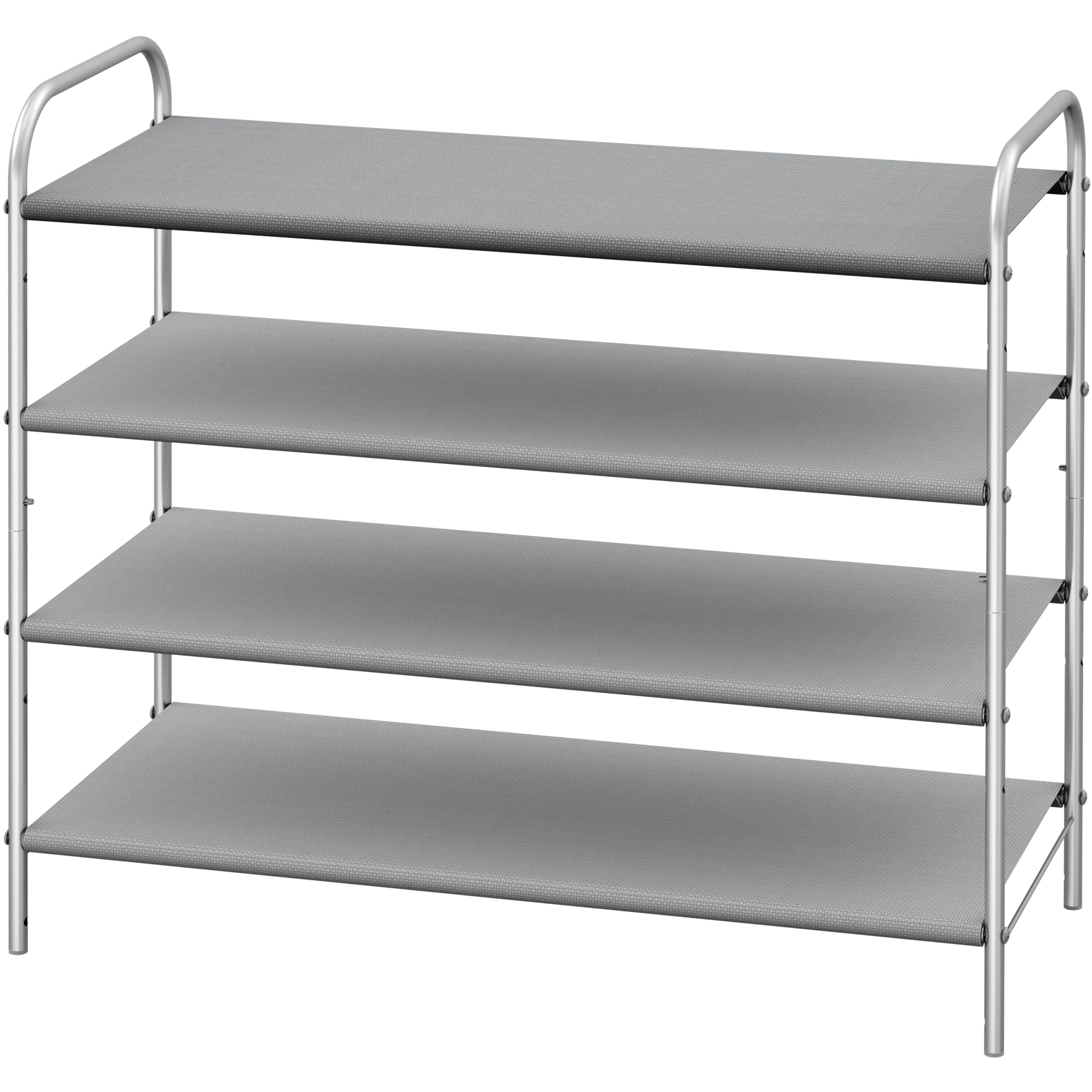 Simple Houseware 4-Tier Shoe Rack Storage Organizer - Holds 20 Pairs of Shoes, Space-Saving Grey Shoe Shelf for Closet, Entryway & Bedroom Organization
