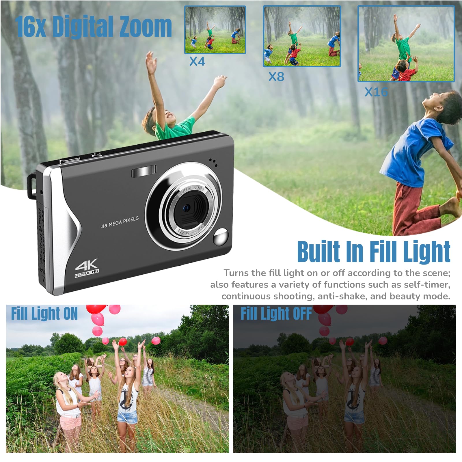 48MP Digital Camera for Photography & 4K Vlogging - 3.0