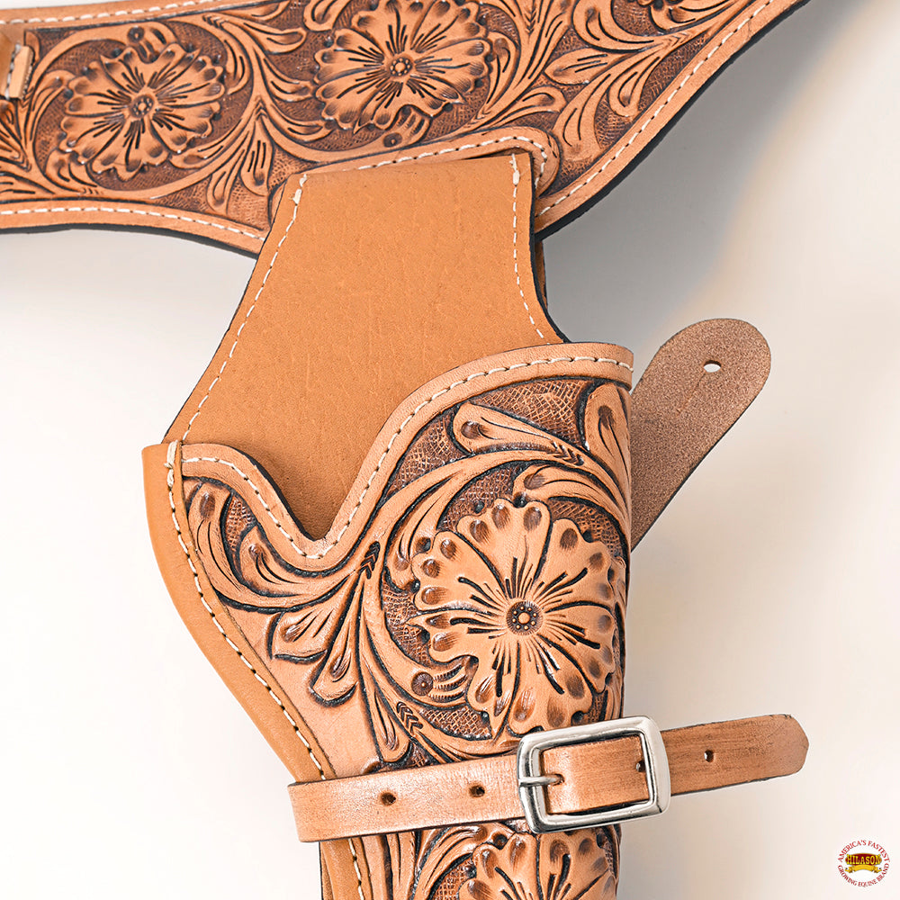 Hilason Western Right Hand Leather Gun Holster for 38 Caliber - Cowboy Style Revolver Belt Holster | Perfect for Cowboy Action Shooting, Reenactments & Western Style Outfits