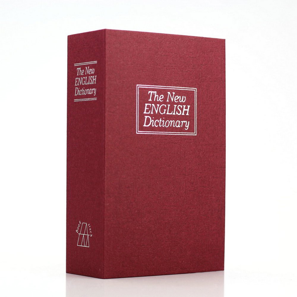 Hidden Security Safe Box - Small Red Lockable Cash Jewelry Dictionary Book Storage for Home Office Travel | Perfect for Storing Valuables, Documents & Secret Items