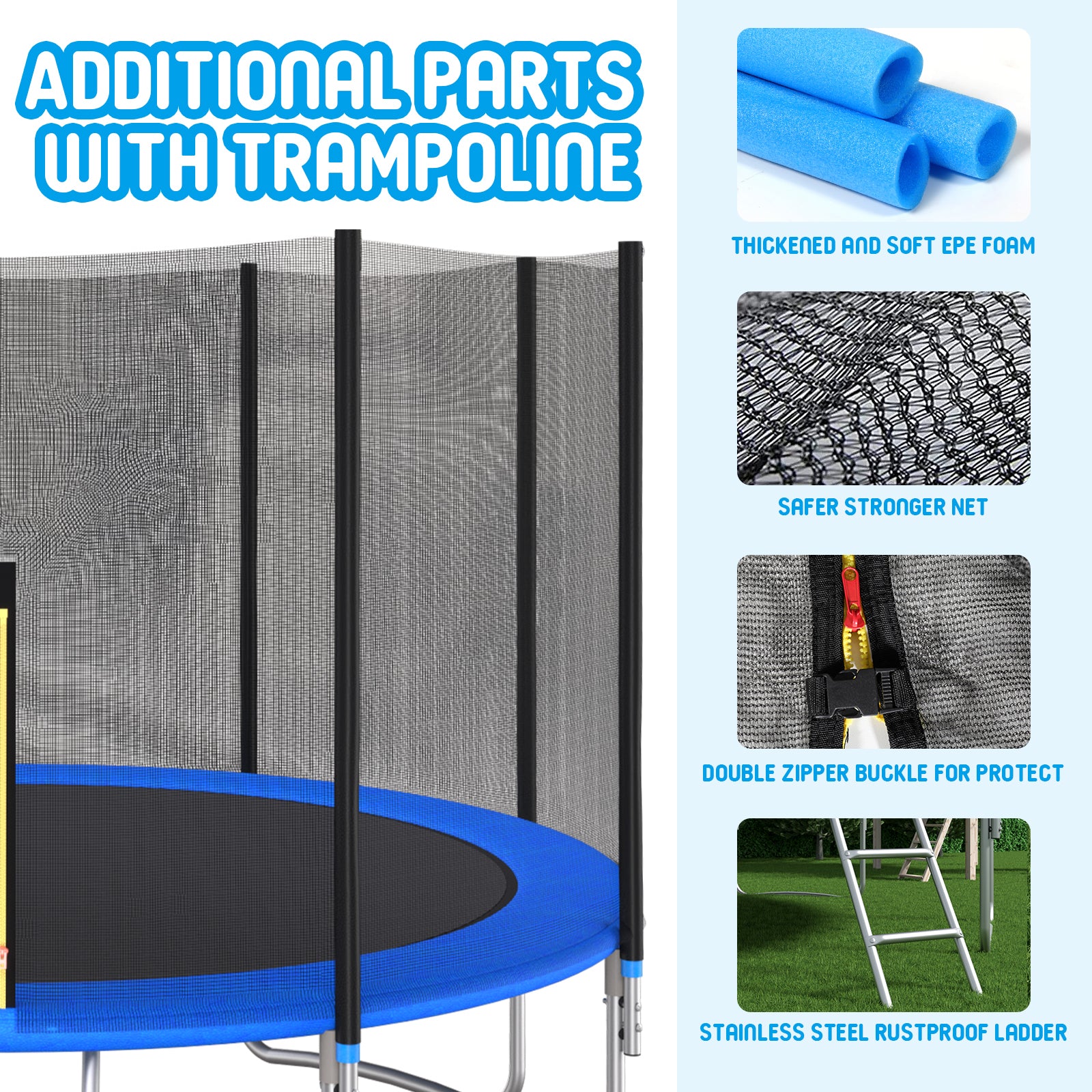 12 FT Outdoor Trampoline with Safety Enclosure Net & Basketball Hoop - Perfect for Backyard Fun, Exercise, and Family Playtime