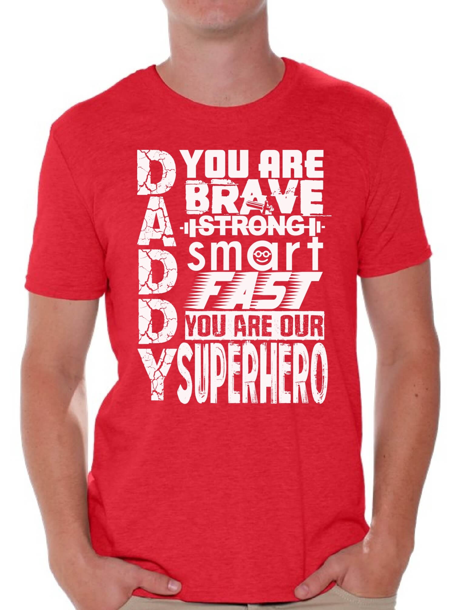 Funny Daddy Superhero T-Shirt - White Cotton Graphic Tee for Father's Day Gifts | Perfect for Dad Birthday, Father's Day & Family Events
