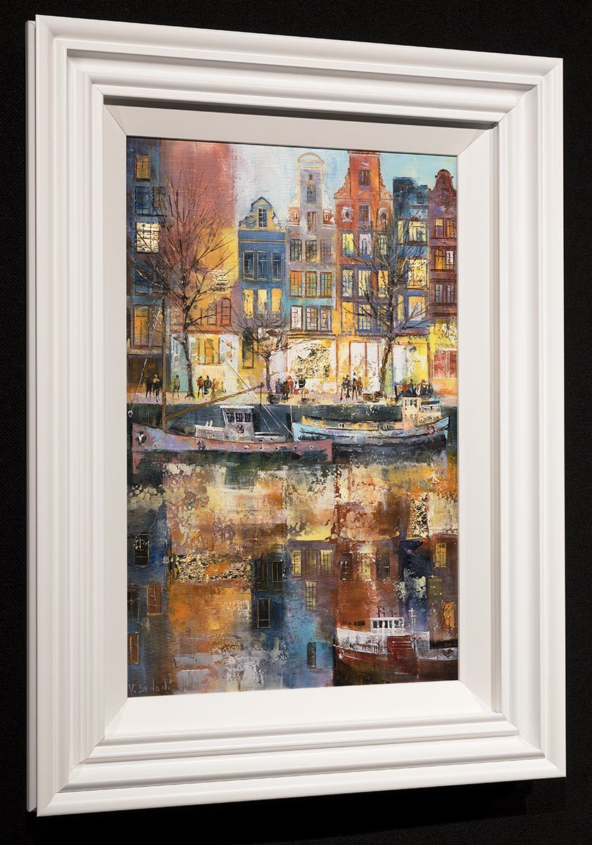 Original Along The Canal Painting - Handmade Wall Art for Living Room, Bedroom & Office Decor