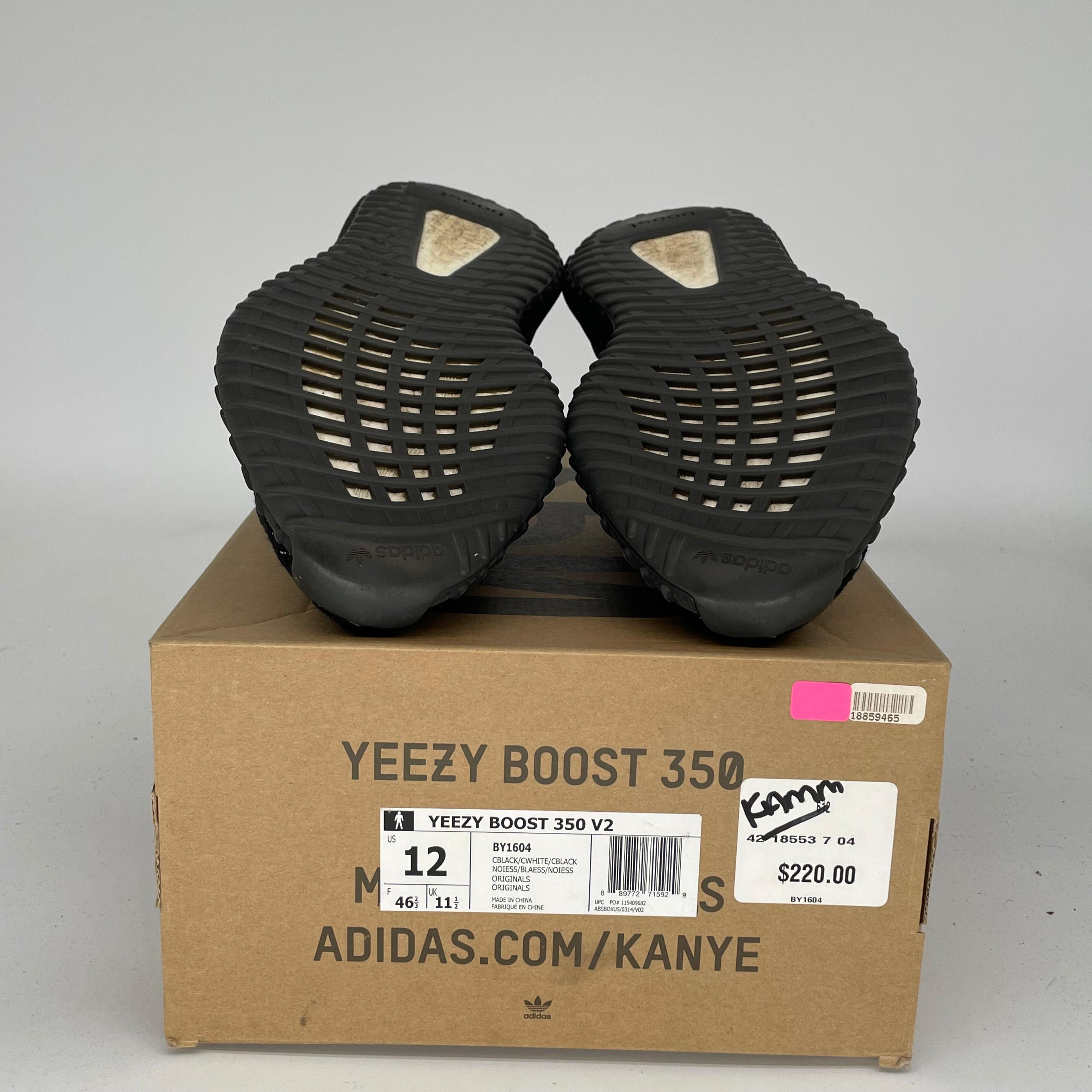 Adidas Yeezy Boost 350 V2 Core Black/White - Men's Size 12 Sneakers BY1604 | Running, Gym & Casual Wear