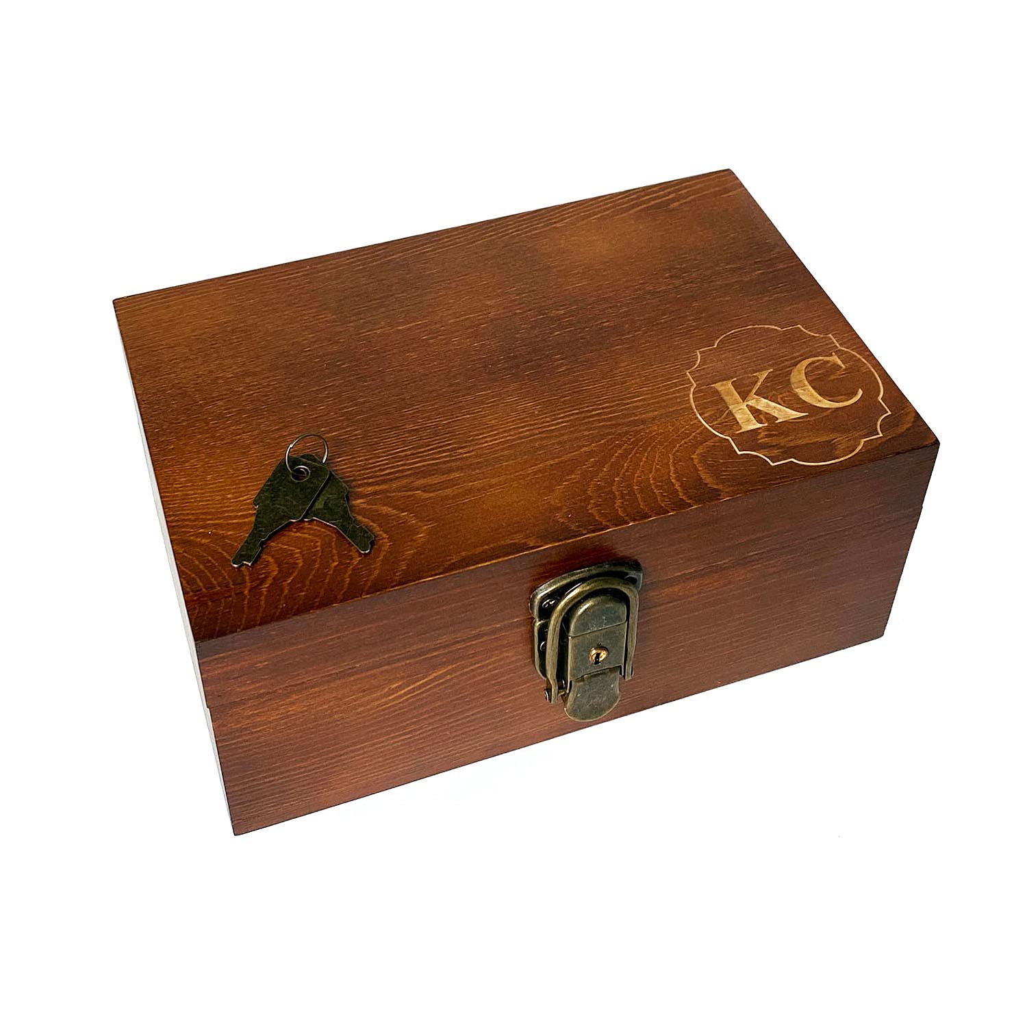 Personalized Wooden Keepsake Box with Key and Lock - Custom Engraved Memory Box for Jewelry, Photos & Mementos - Perfect for Weddings, Anniversaries and Special Occasions
