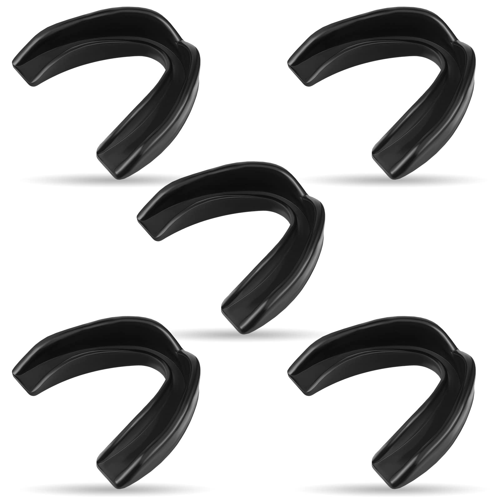 5-Piece Sports Mouth Guards for Adults & Kids - Protective Dental Gear for Boxing, Basketball, Football, Hockey, Karate & Lacrosse - Perfect for Contact Sports Training & Competition Safety