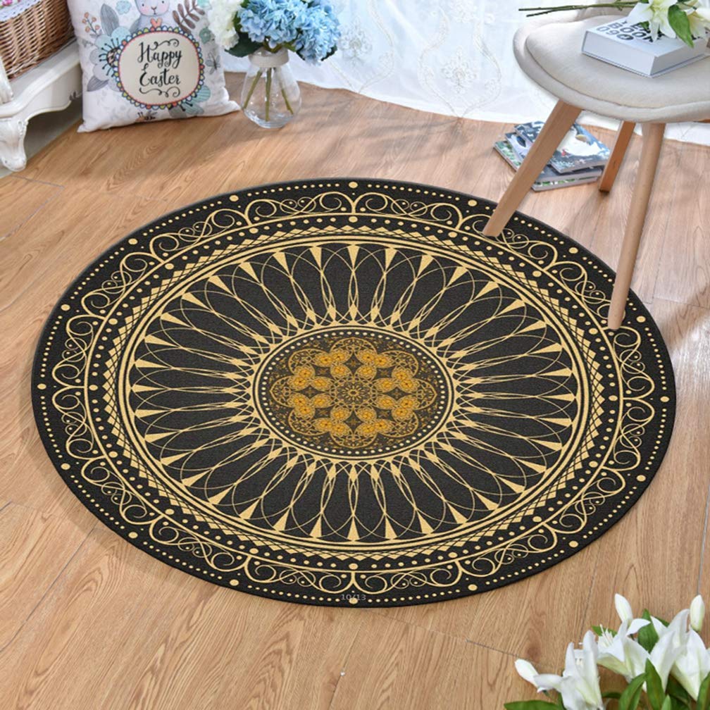 MOXIC 4'x4' Round Area Rug - Soft Traditional Persian Heriz Carpet for Living Room, Bedroom & Nursery | Non-Slip Vintage Home Decor Rug for Kids Crawling, Bathroom Mats & Floor Protection