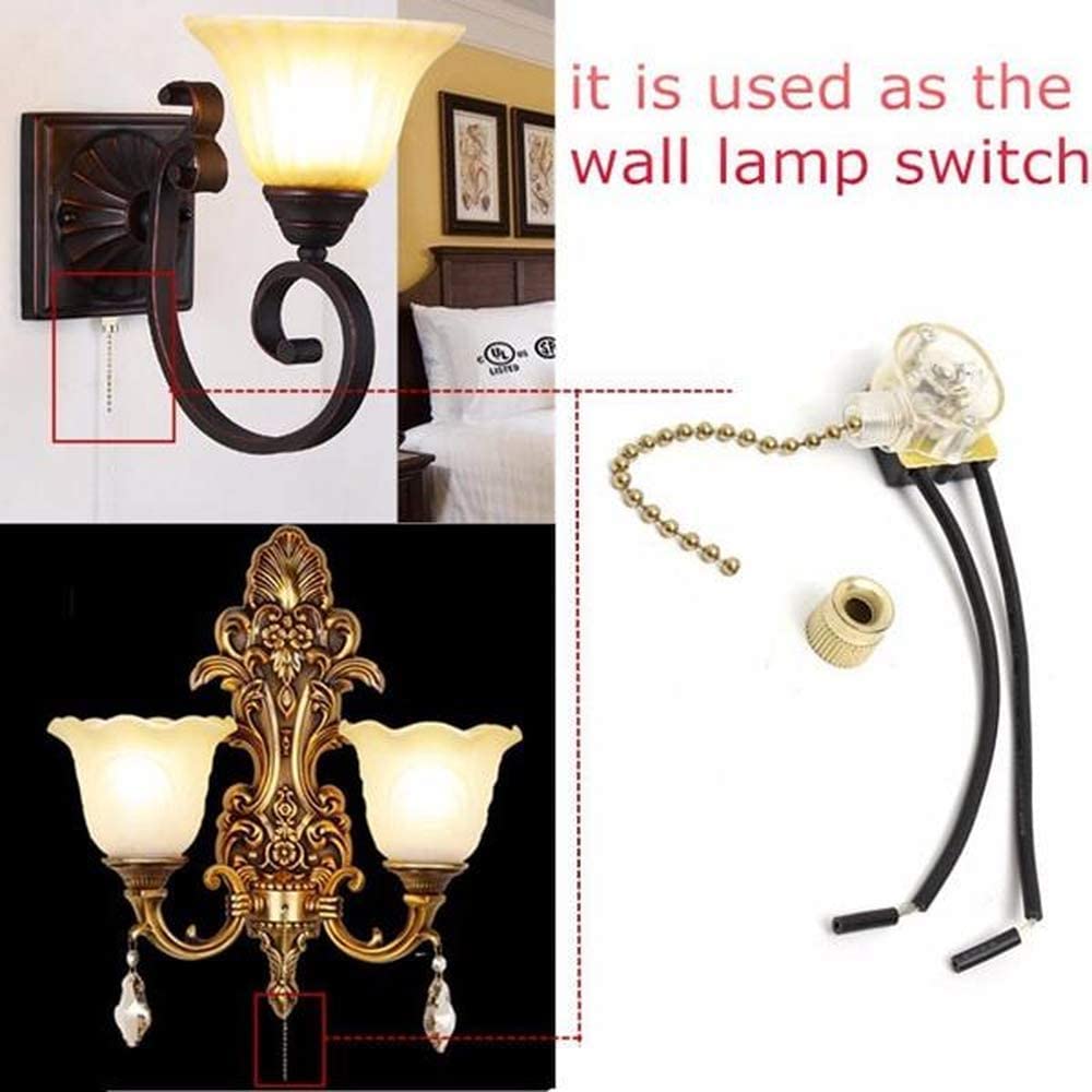 U-K Universal Ceiling Fan Wall Light Replacement Pull Chain - Brass Switch Control for Ceiling Fans & Wall Lights | Durable & Stylish Home Lighting Accessory for Bedroom, Living Room & Outdoor Use