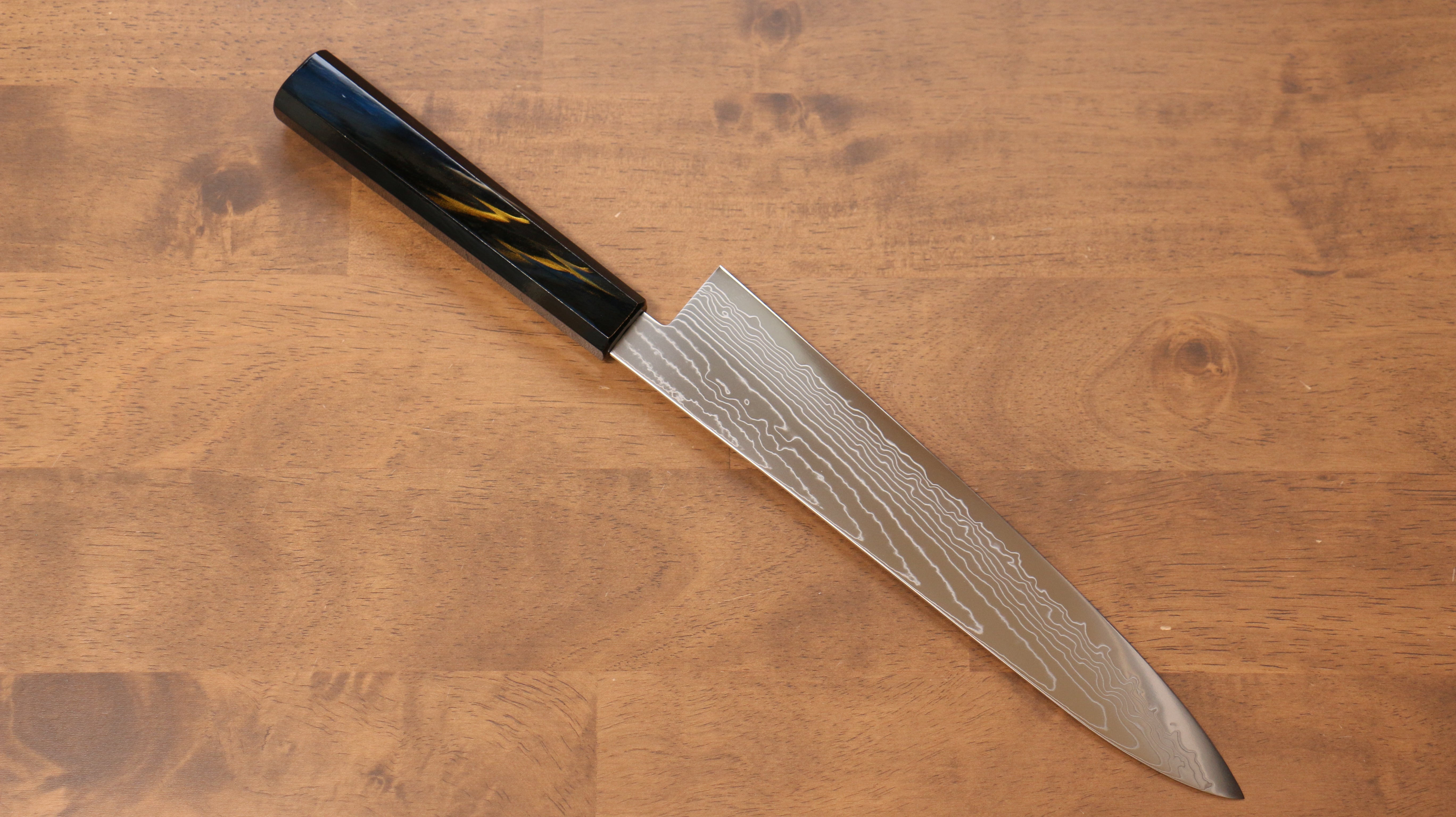 Premium Kajin Cobalt Special Steel Damascus Gyuto Chef Knife 240mm - Japanese Kitchen Knife with Lacquered Handle for Professional Chefs & Home Cooking - Perfect for Slicing, Dicing & Precision Cutting