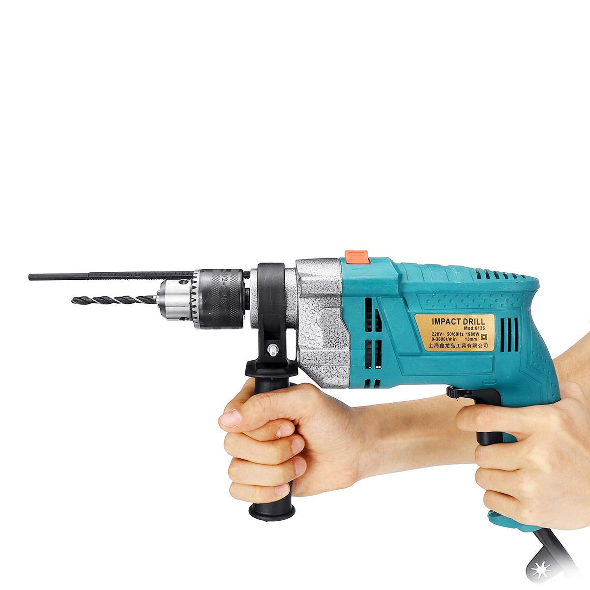 32Pcs Electric Impact Drill Set - 1980W 3800RPM Cordless Screwdriver with Flat Drill & Grinding Attachments - Perfect for DIY Home Repairs, Woodworking, and Metalworking Projects