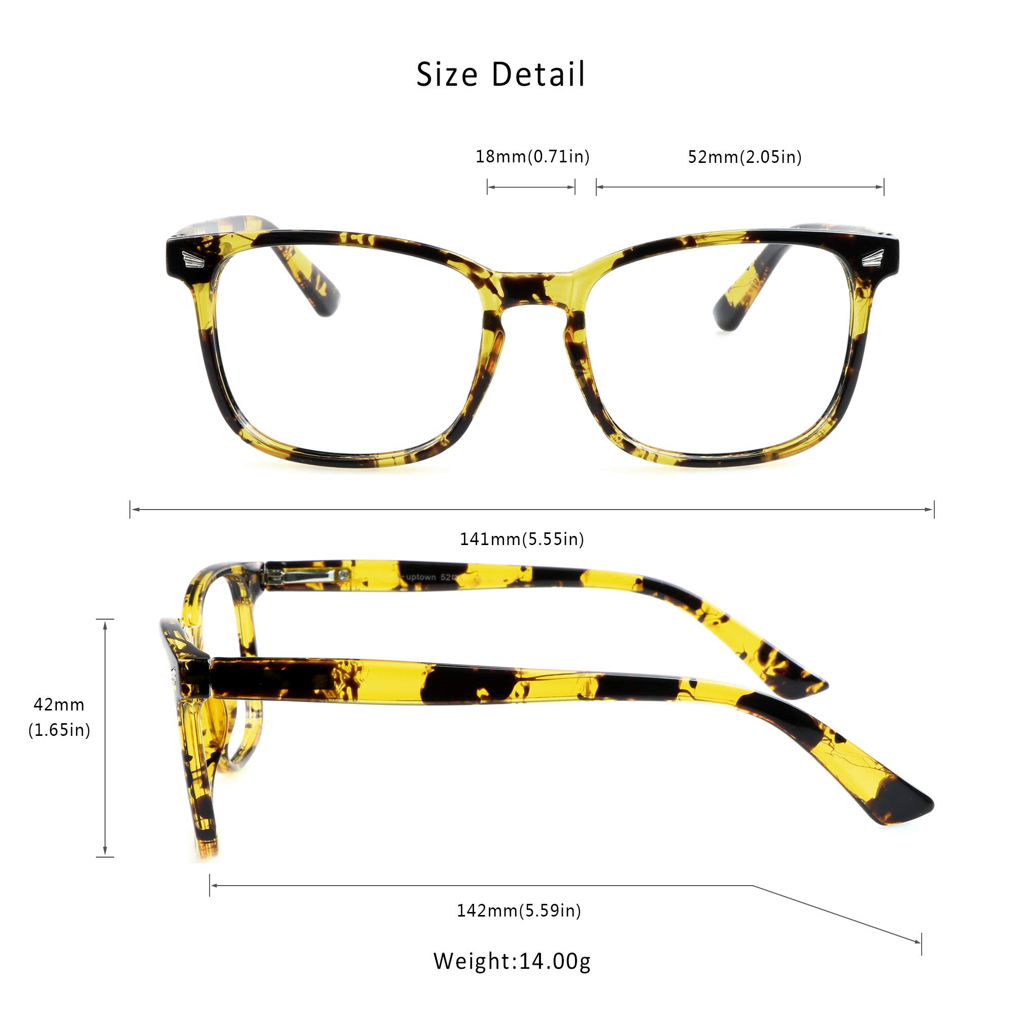 LifeArt Bifocal Reading Glasses with Round Lenses - Blue Light Blocking Computer Glasses for Women & Men, Anti Glare Gaming & TV Glasses (Yellow Tortoise, +0.00/+2.75 Magnification) - Perfect for Office Work, Reading & Screen Time