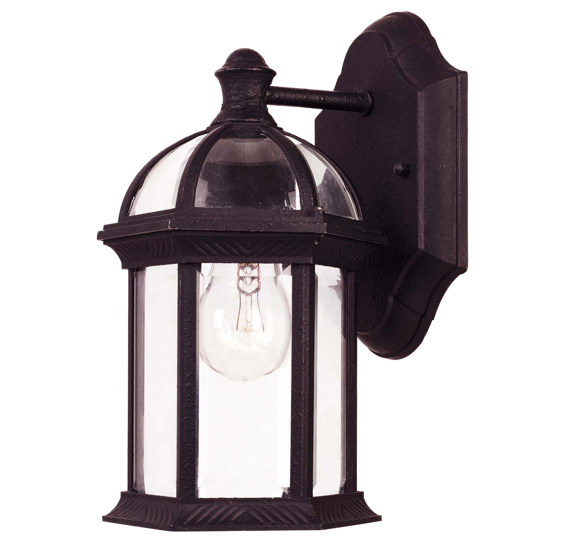 Savoy House 5-0629-BK Black One Light Wall Mount Lantern - Outdoor Porch Lighting, Entryway Decor, Patio Wall Sconce for Home Exterior