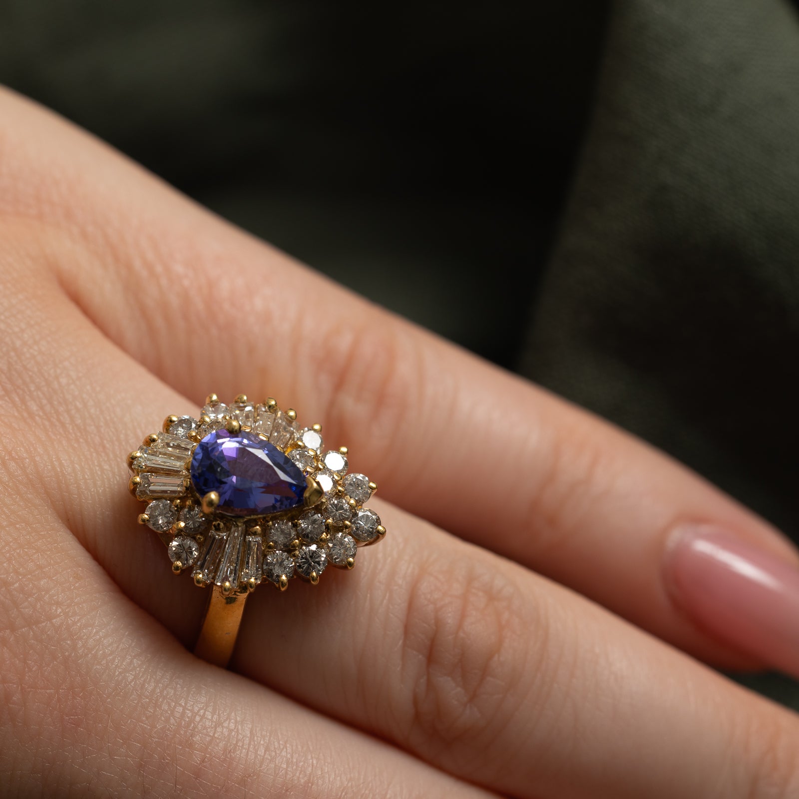 Exquisite 1.45ct Tanzanite & 1.08ctw Diamond Cocktail Ring - Size 6.5 | Elegant Jewelry for Evening Parties, Weddings & Special Occasions