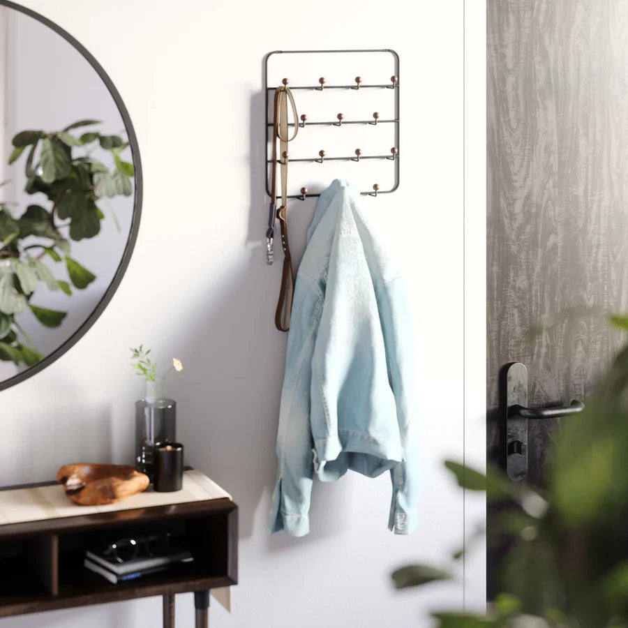 Estique Over The Door Organizer - White/Natural - Space Saving Storage Solution for Bedroom, Bathroom & Closet Organization